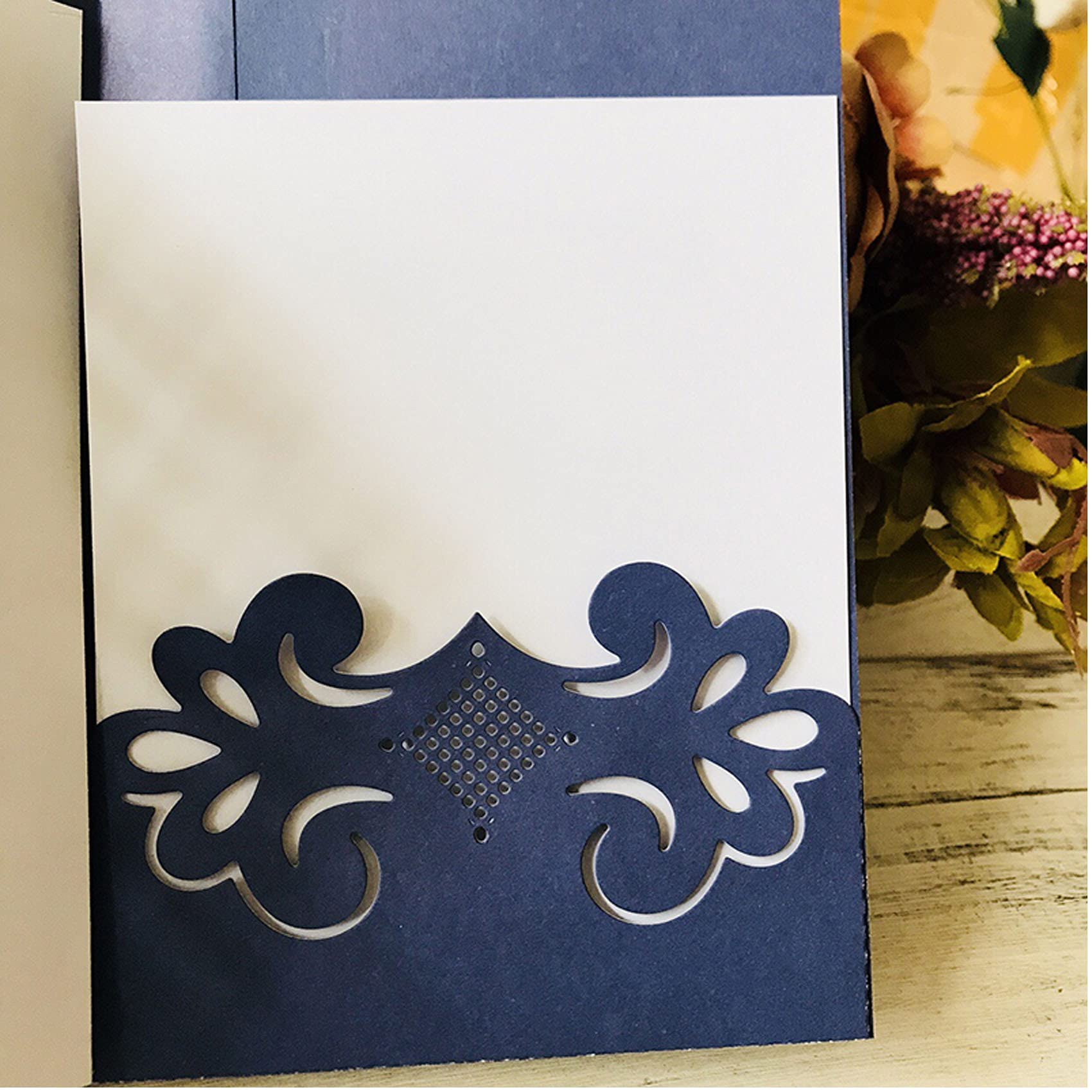 2pcs Lace Flower Metal Die Cuts - Wedding Greeting Card Frame Border Cutting Dies for DIY Scrapbooking, Photo Album, Decorative Embossing & Paper Crafting - Perfect for Handmade Cards, Invitations, and Scrapbook Embellishments