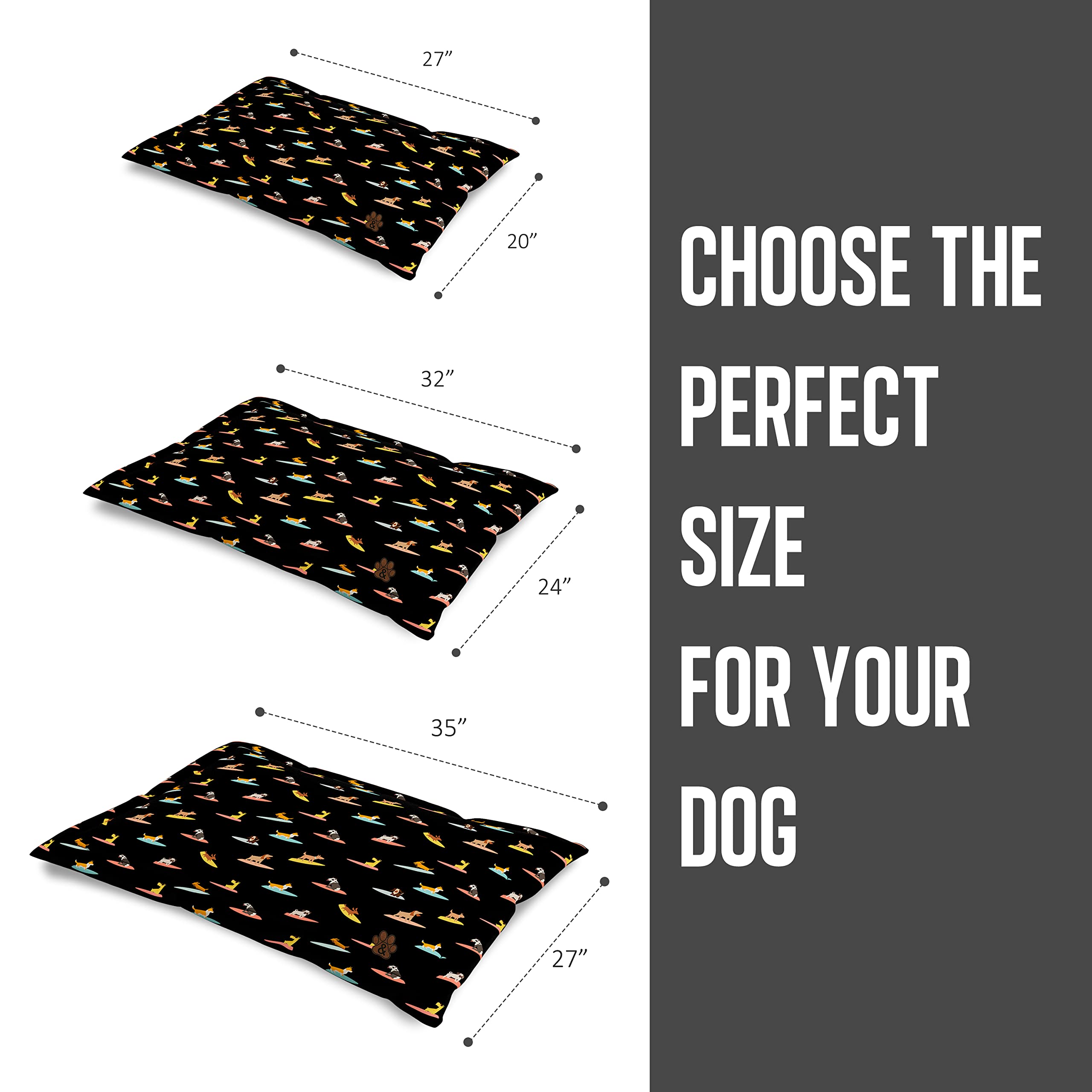 Premium Dog Bed Mat for Large, Medium & Small Dogs & Cats - Non-Slip Bottom, Machine Washable Pet Mattress (Pattern 13, Large) - Perfect for Crates, Floors & Pet Carriers