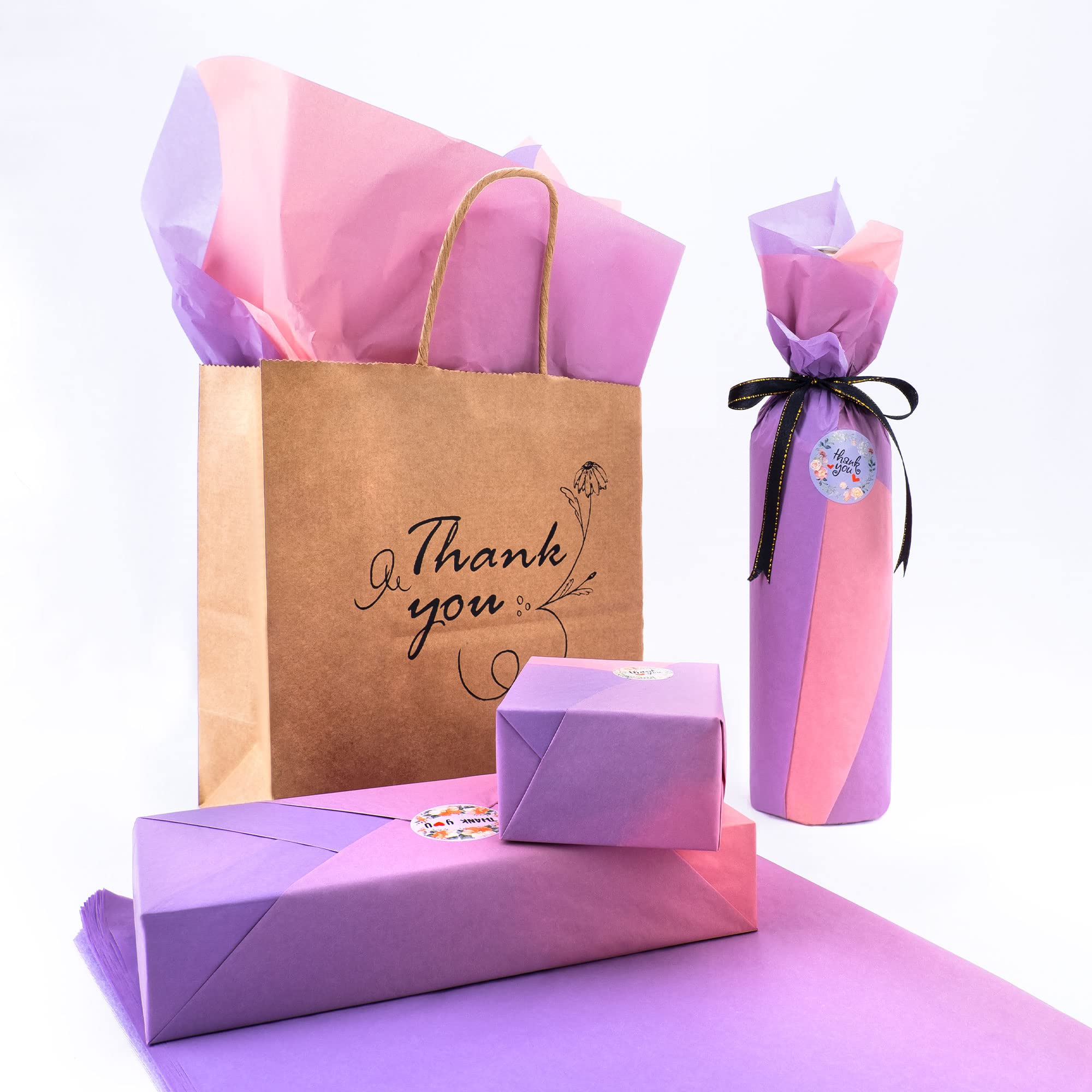 MR FIVE 30 Sheets Pastel Pink Purple Gradient Tissue Paper Bulk, 20