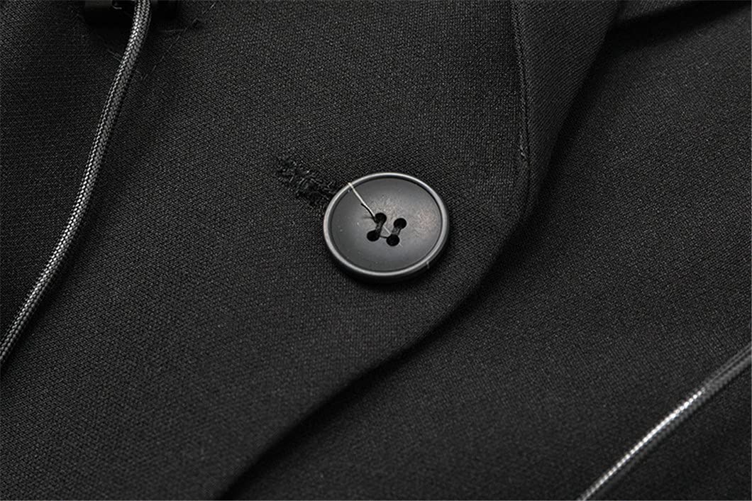 Women's Black Drawstring Blazer - Lapel Long Sleeve Loose Fit Jacket for Office & Casual Wear | Elegant & Comfortable Outerwear for Work, Dating & Daily Outfits