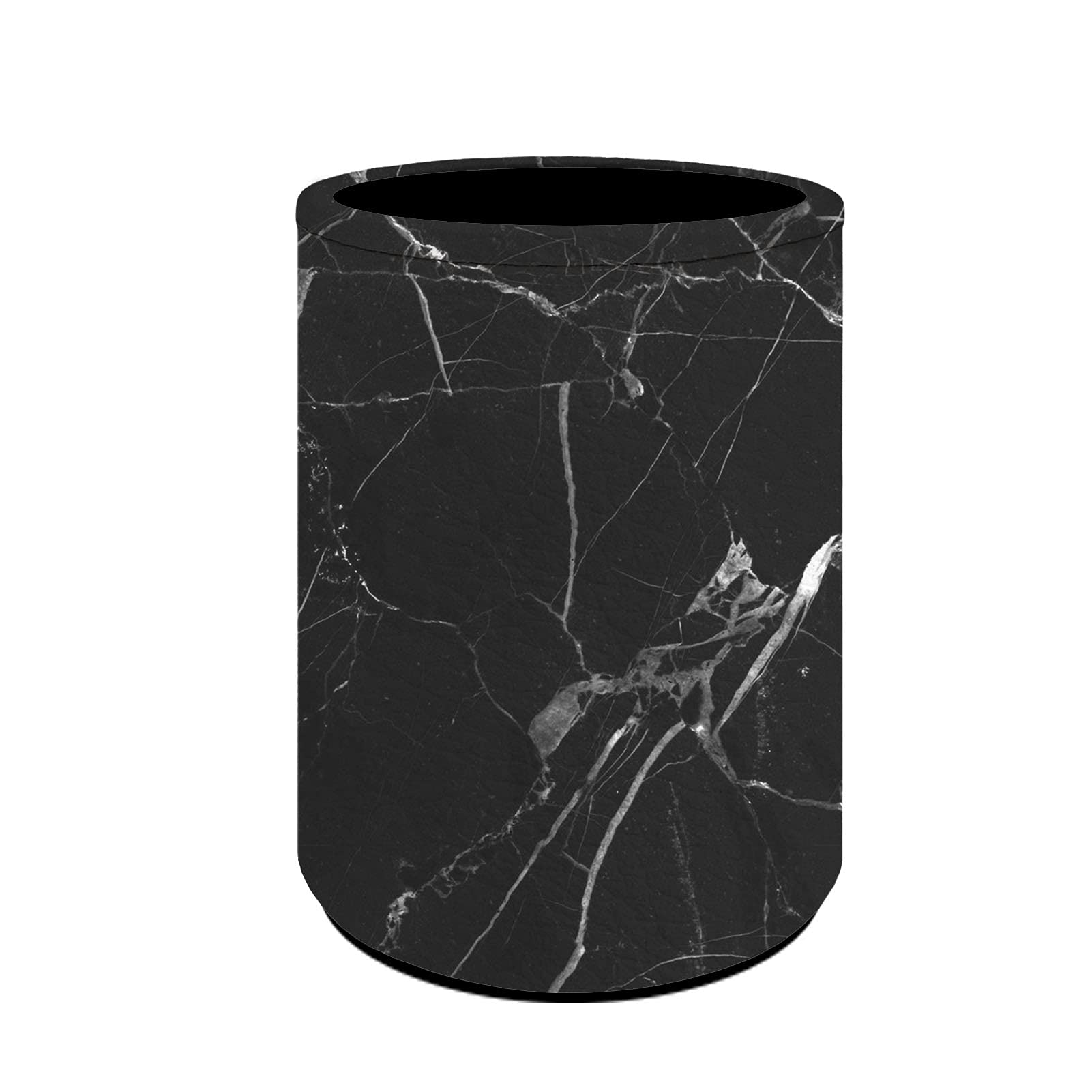 Kuiaobaty Black Marble Pen Holder & Makeup Brush Organizer - Elegant Desk Accessory for Office & Home Decor, Durable Marble Pattern Cup for Pens, Brushes, Utensils - Perfect for Workstation, Vanity & Gift Giving