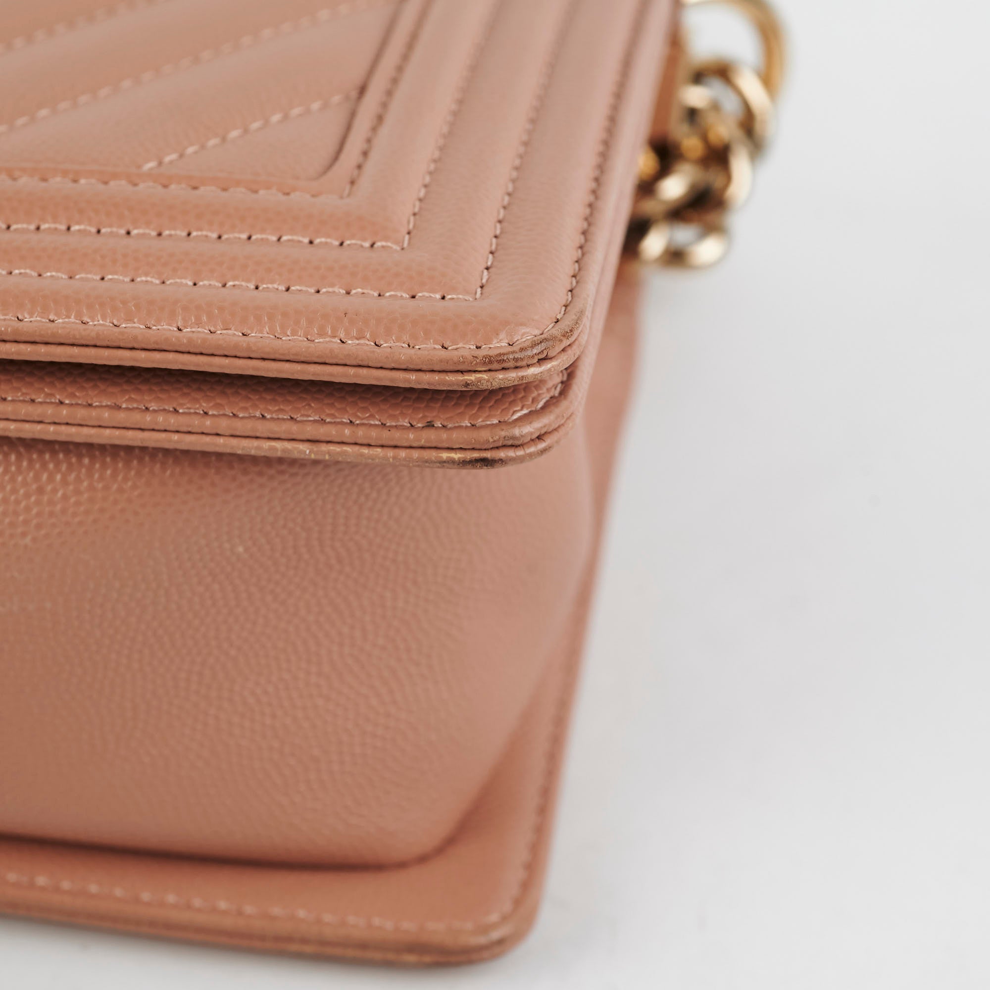 Chanel Old Medium Boy Bag in Beige Caviar Leather - Luxury Designer Handbag for Women, Perfect for Everyday Use & Special Occasions