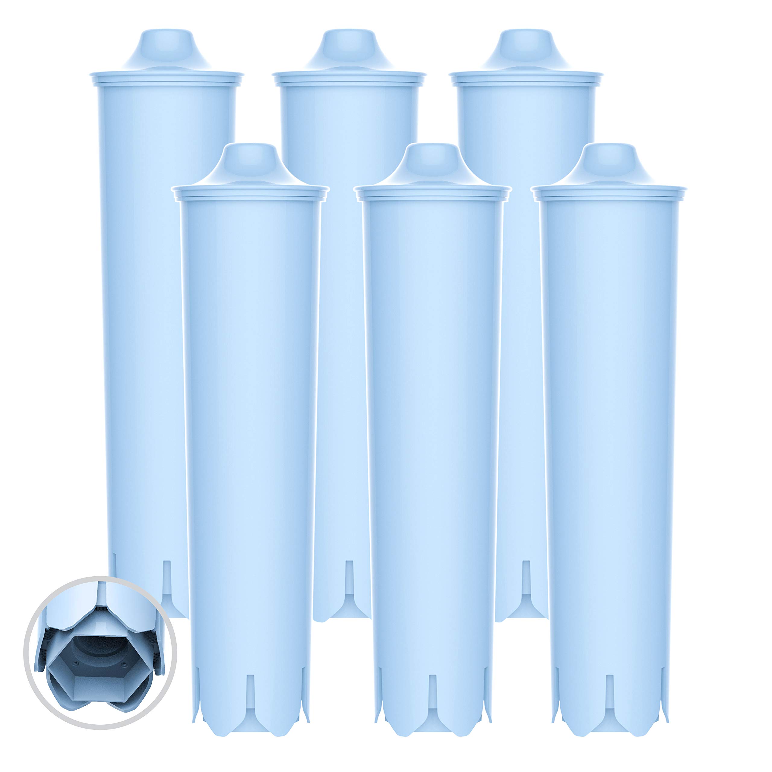 EcoAqua 6-Pack Replacement Water Filters for Jura Clearyl/Claris Blue & Capresso Clearyl Coffee Machines | Premium Filtration for Better Tasting Coffee & Espresso | Perfect for Home, Office & Cafe Use
