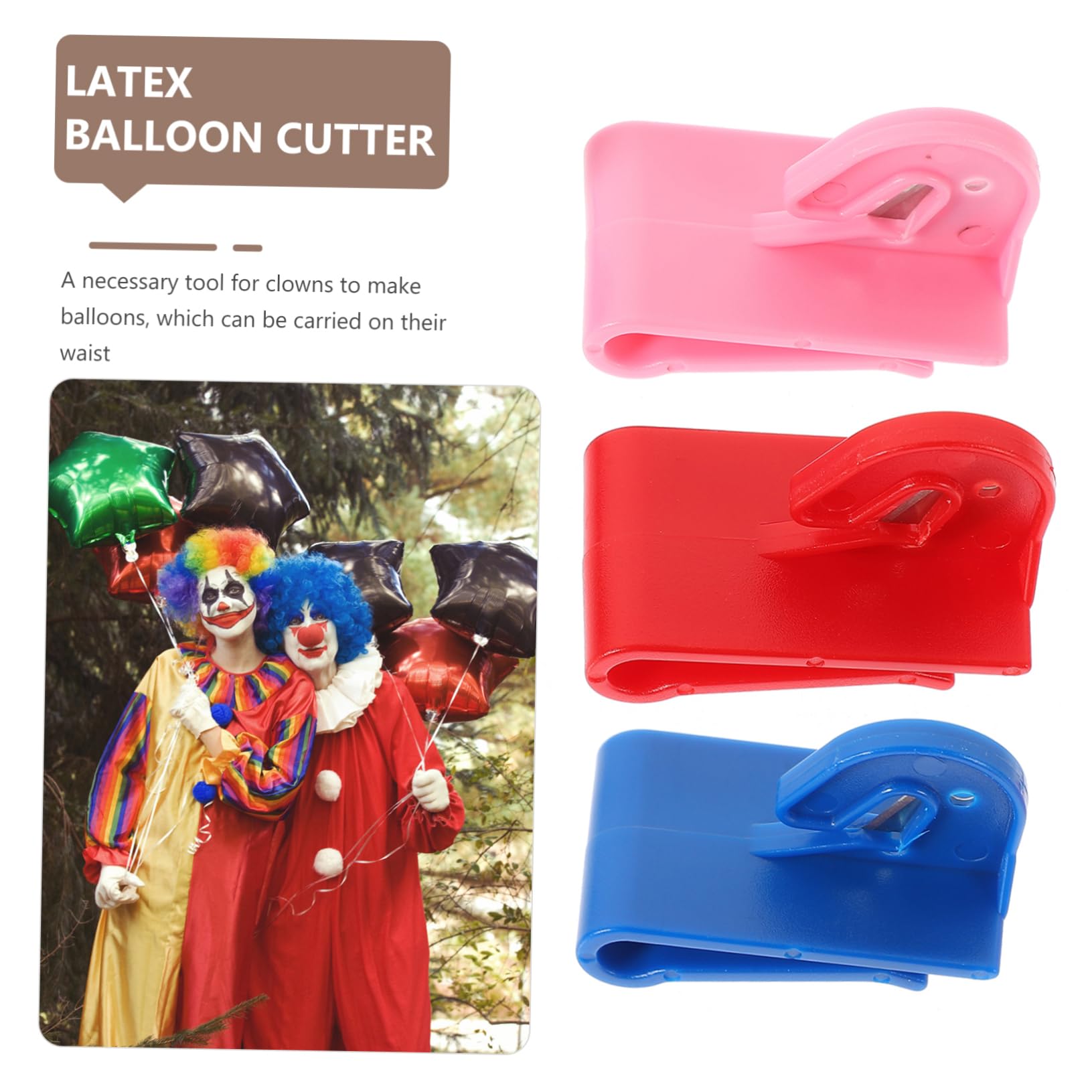 ABOOFAN 3-Piece Balloon Cutter Set - Ribbon & Latex Balloon Cutting Tool for Party Supplies, Easy to Use Plastic Balloon Bursting Accessories - Perfect for Birthday Parties, Baby Showers & Clown Performances