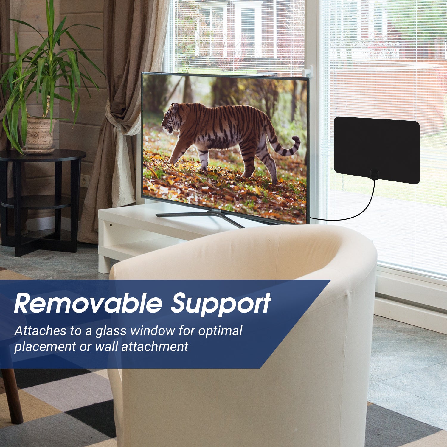 Digital TV Aerial Flat Antenna for Freeview & Freeview HD - August DTA455 | Indoor HDTV Reception for Home & RV Use