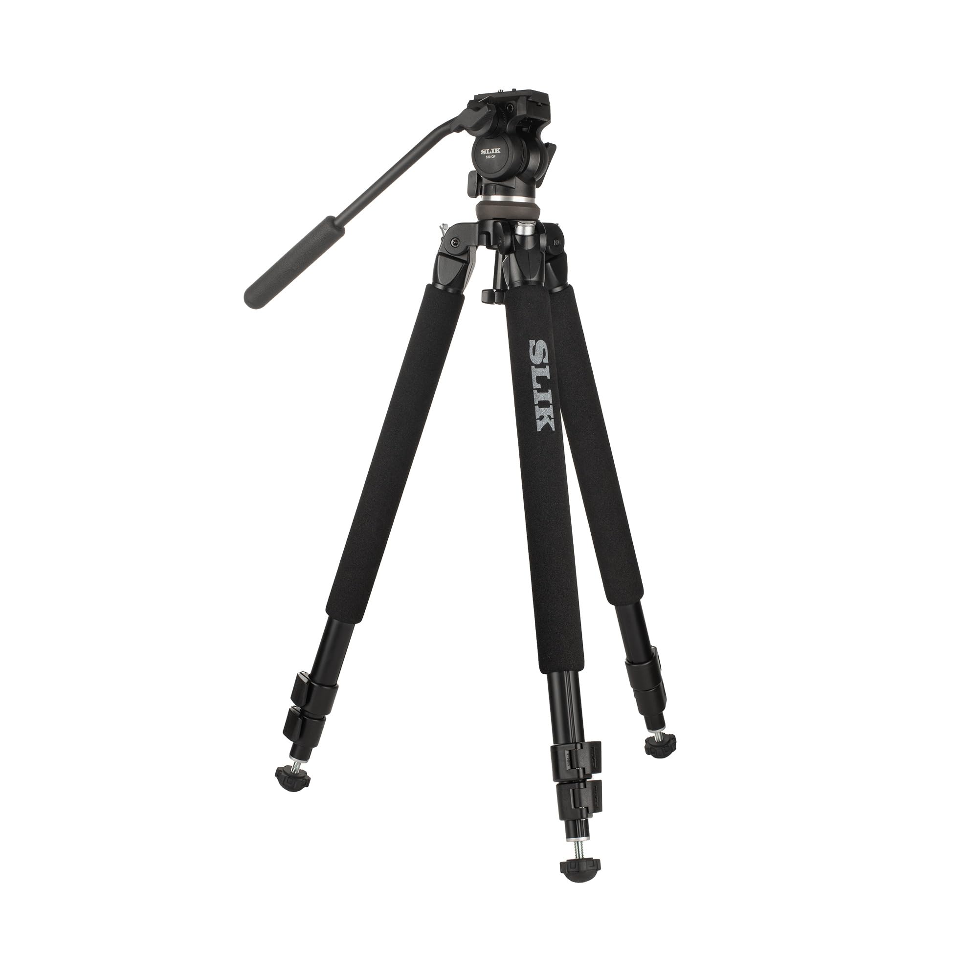 SLIK PRO 520QF Professional Aluminum Tripod with Fluid Pan Head - Perfect for DSLR Cameras, Video Shooting, Live Streaming & Outdoor Photography