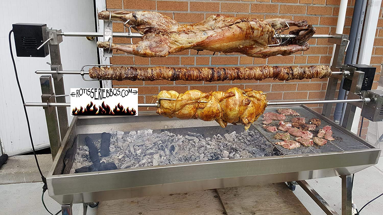 High Torque 200 lbs Rotisserie BBQ Motor for Whole Pigs & Lambs - Heavy Duty Grill Rotisserie Kit for Backyard, Camping, and Outdoor Cooking