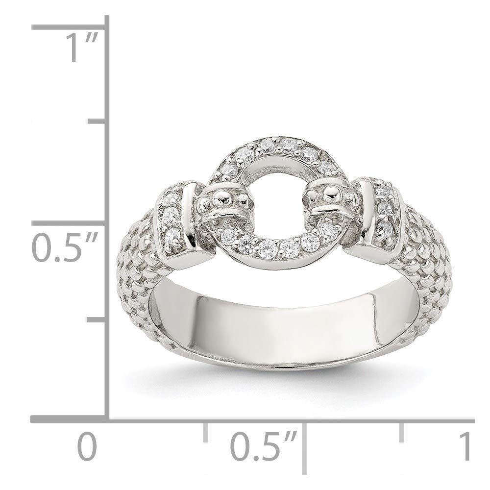 925 Sterling Silver Cubic Zirconia Textured Ring for Women - Elegant Fine Jewelry Gift for Her - Perfect for Anniversaries, Birthdays & Special Occasions