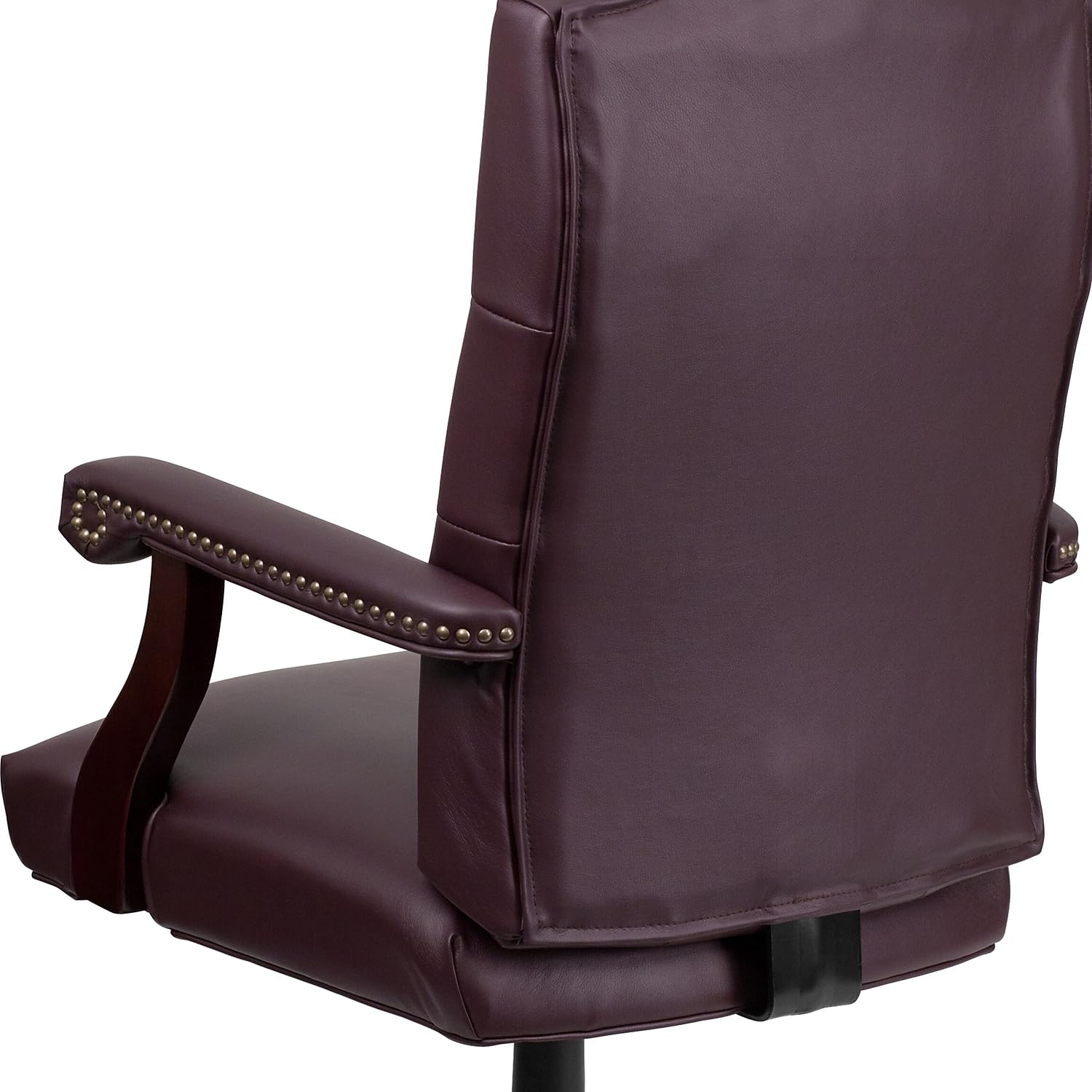 Flash Furniture Martha Washington Burgundy LeatherSoft Executive Swivel Office Chair with Arms - Ergonomic Desk Chair for Home Office, Conference Room & Executive Suites