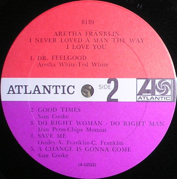 Aretha Franklin - I Never Loved A Man The Way I Love You Vinyl LP Album (Mono, VG Condition) - Perfect for Vintage Music Collectors & Soul Music Lovers