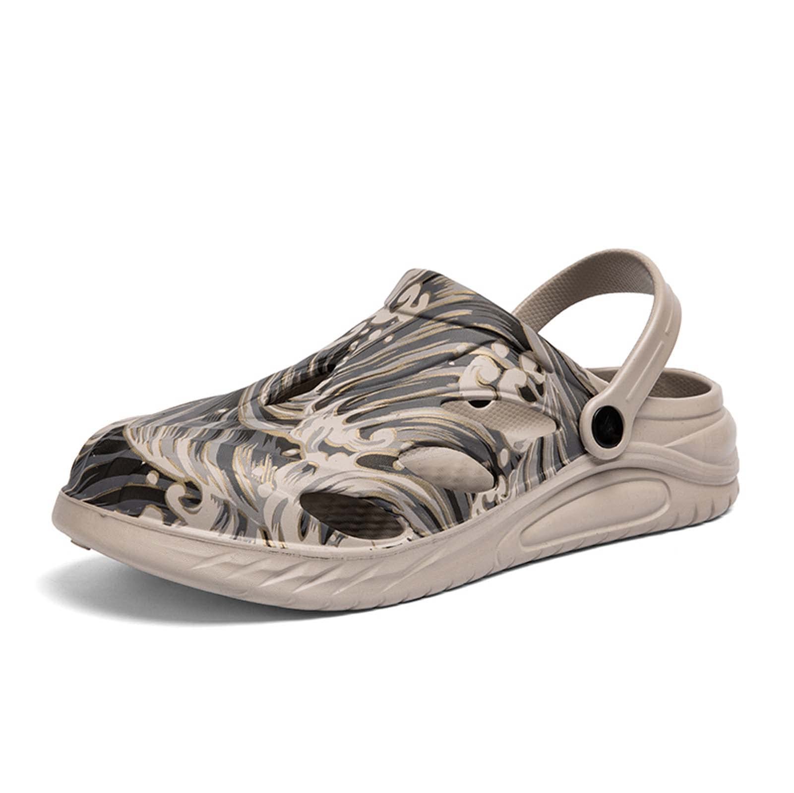 Men's Camouflage Garden Clogs - Lightweight Water Sandals with Slip-Resistant Rubber Sole for Outdoor Activities, Yard Work & Beach Wear
