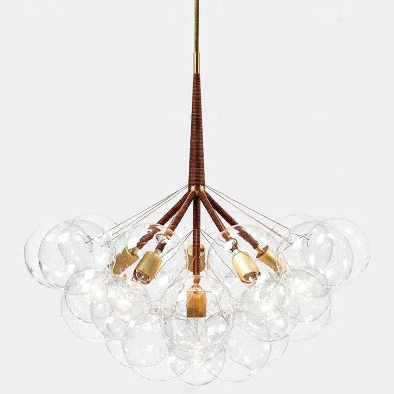 Elegant Transparent Glass Bubble Chandelier - Modern Artistic Lighting Fixture for Dining Room, Living Room & Bedroom Decor