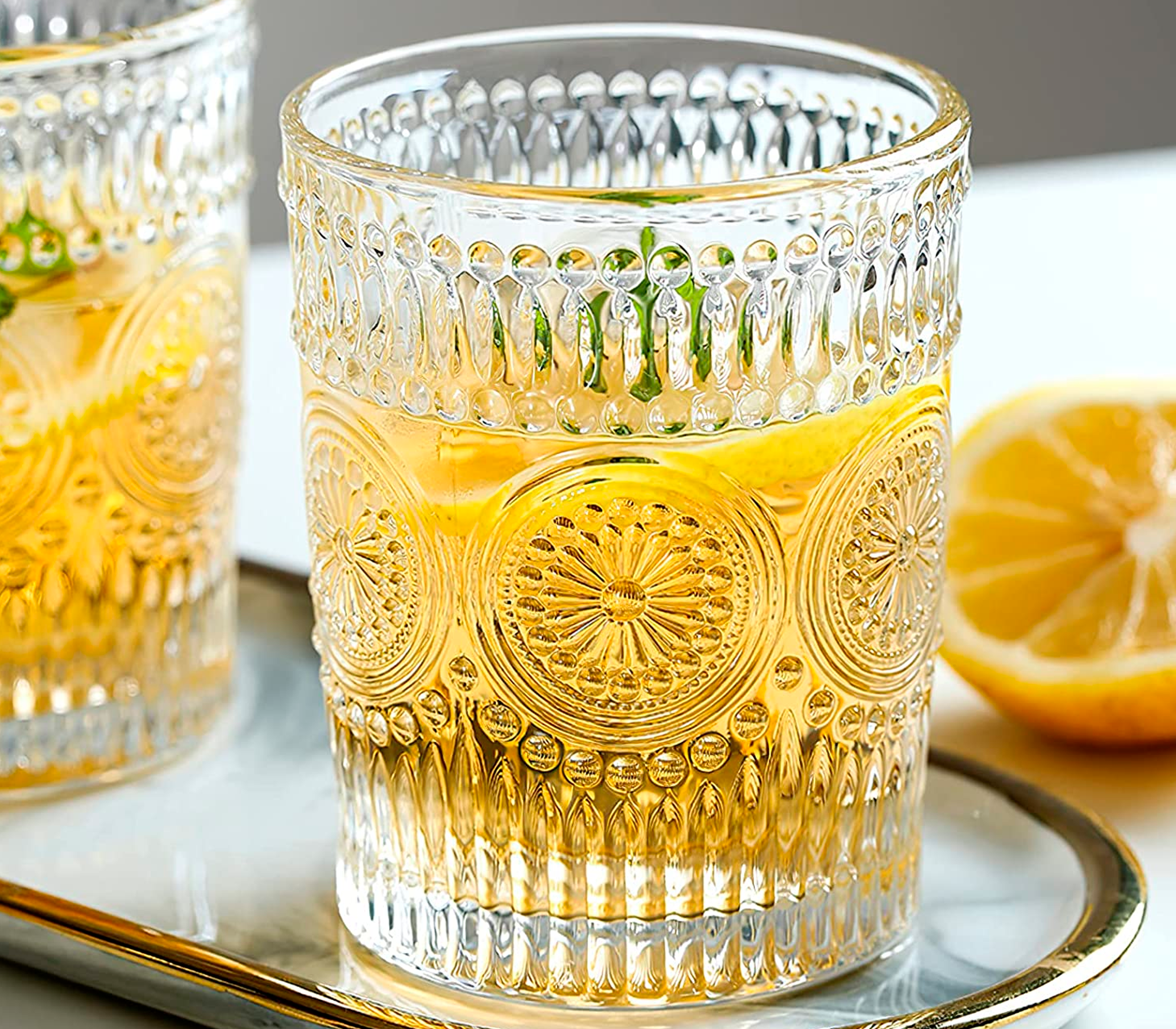 6-Piece Glass Cup Set - Durable & Elegant Drinking Glasses for Water, Juice, Wine - Perfect for Parties, Dining, and Home Decor
