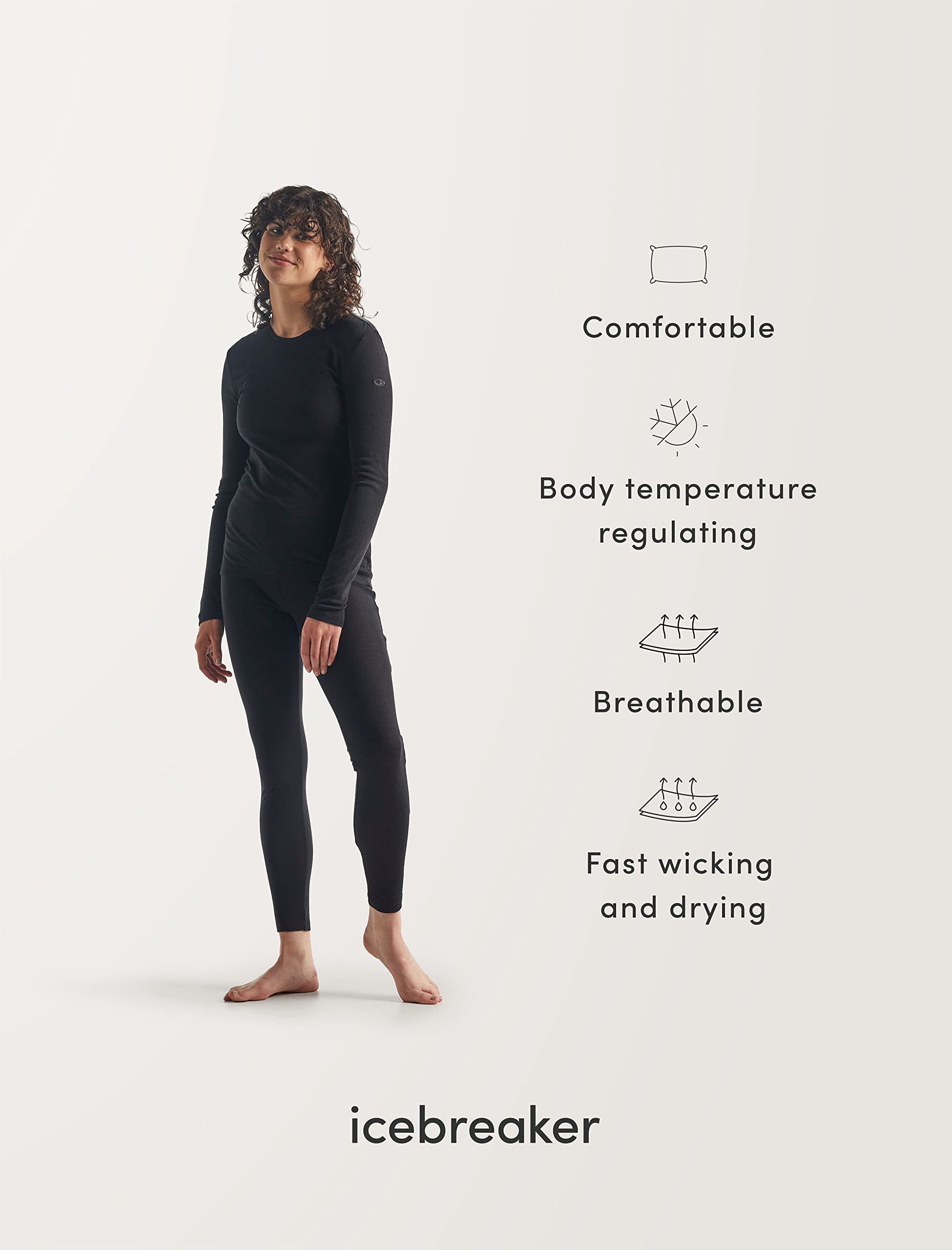 Icebreaker Merino Women's 200 Oasis Cold Weather 3/4 Leggings - Wool Base Layer Thermal Pants for Hiking, Skiing & Winter Outdoor Activities