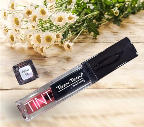 TEEN.TEEN Long Lasting Lip Tint Liquid - Non Transfer Lip Gloss with Hydrating Formula (Shade 04 Apple Red) - Perfect for Everyday Wear, Date Night & Makeup Looks