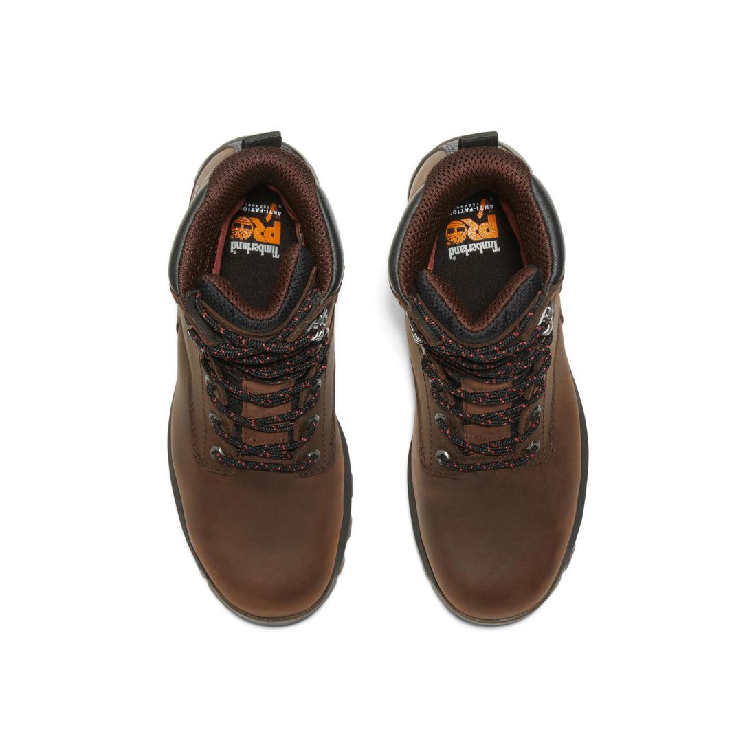 Titan EV 8 Inch Composite Toe Waterproof Insulated Work Boots for Men - Brown Safety Shoes for Construction, Warehouse & Outdoor Work