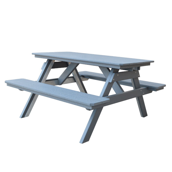 Eco-Friendly Recycled Plastic Picnic Table with Attached Benches – Perfect for Outdoor Dining, Camping, and Backyard Gatherings