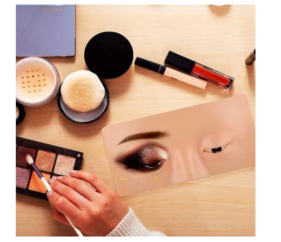 Professional Makeup Practice Face Board - Realistic Skin Dummy for Beginner Makeup Artists | Perfect for Eye, Lip & Contour Practice | Ideal for Beauty School, Home Practice & Makeup Training (1-Piece Skin Tone)