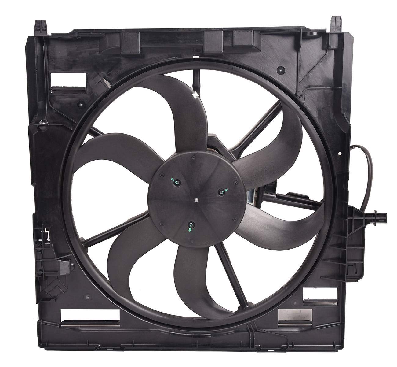 Bapmic Electric Cooling Fan Assembly Compatible with BMW X5 2007-2010 Models - High Performance Radiator Cooling System for Engine Overheating Protection | Perfect for Summer Driving & Heavy Traffic Conditions