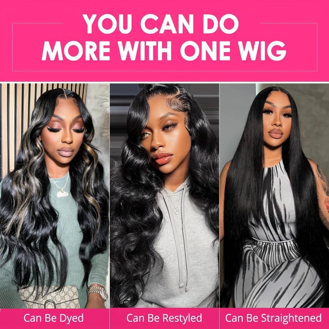 13x6 HD Lace Front Wig Human Hair - 220% Density Body Wave Pre-Plucked Wig for Black Women - 28 Inch Long Black Human Hair Wig with Natural Hairline - Perfect for Daily Wear, Parties and Special Occasions