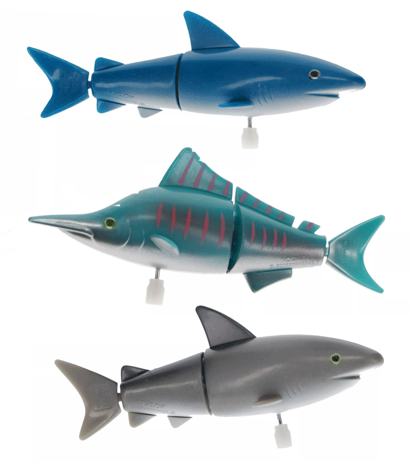 Wind Up Shark & Marlin Toy - Swimming Ocean Animal Toys for Kids Bath Time, Pool Party & Outdoor Play - Fun Mechanical Bath Toys for Children