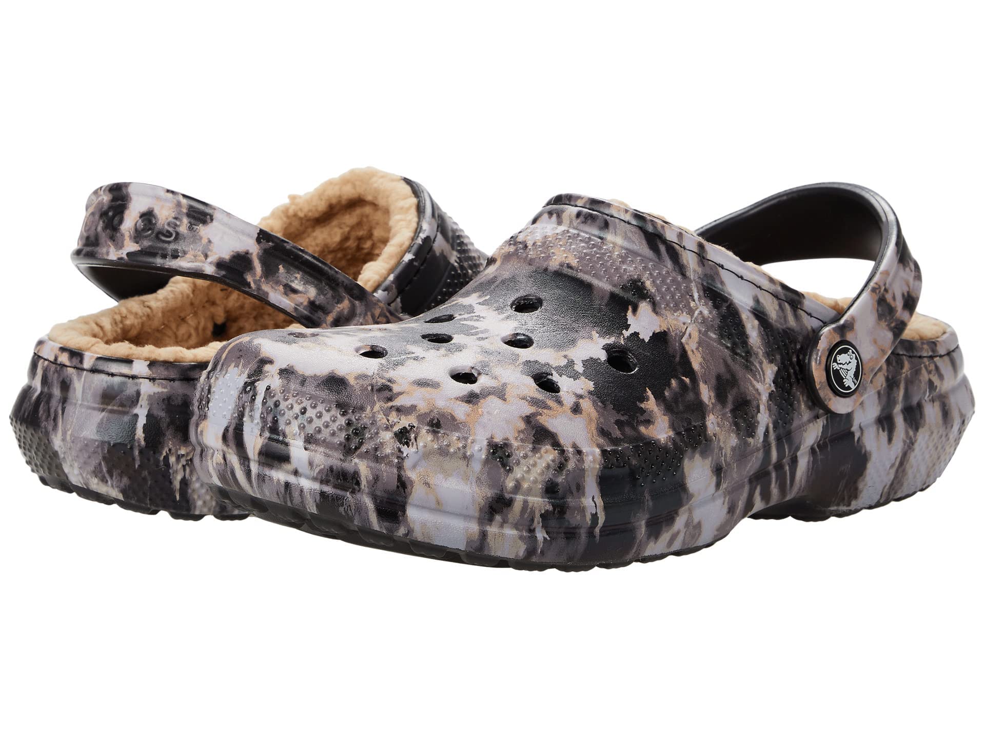 Crocs Unisex Classic Lined Tie-Dye Clogs - Comfortable Slip-On Shoes for Men & Women - Perfect for Home, Garden, and Outdoor Activities