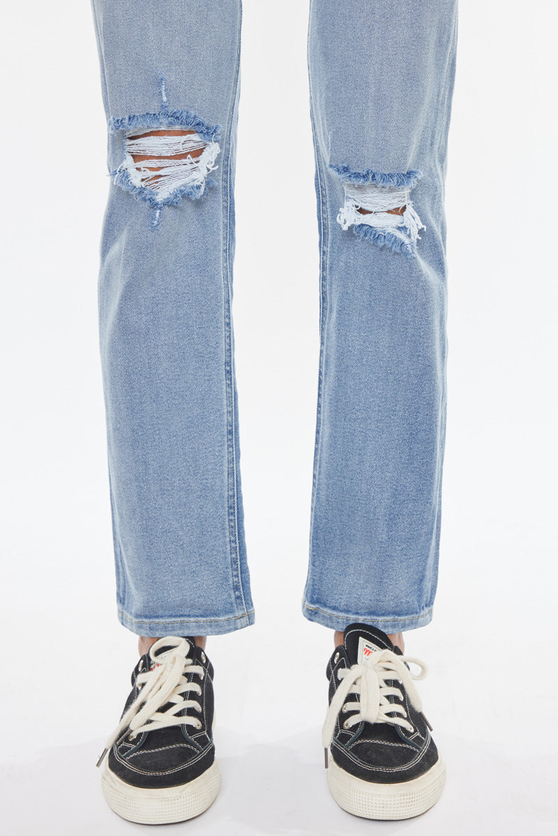 Sultana High Rise Slim Straight Leg Jeans for Women - Stretchy Denim Pants, Comfortable & Flattering Fit - Perfect for Casual Wear, Office & Date Nights