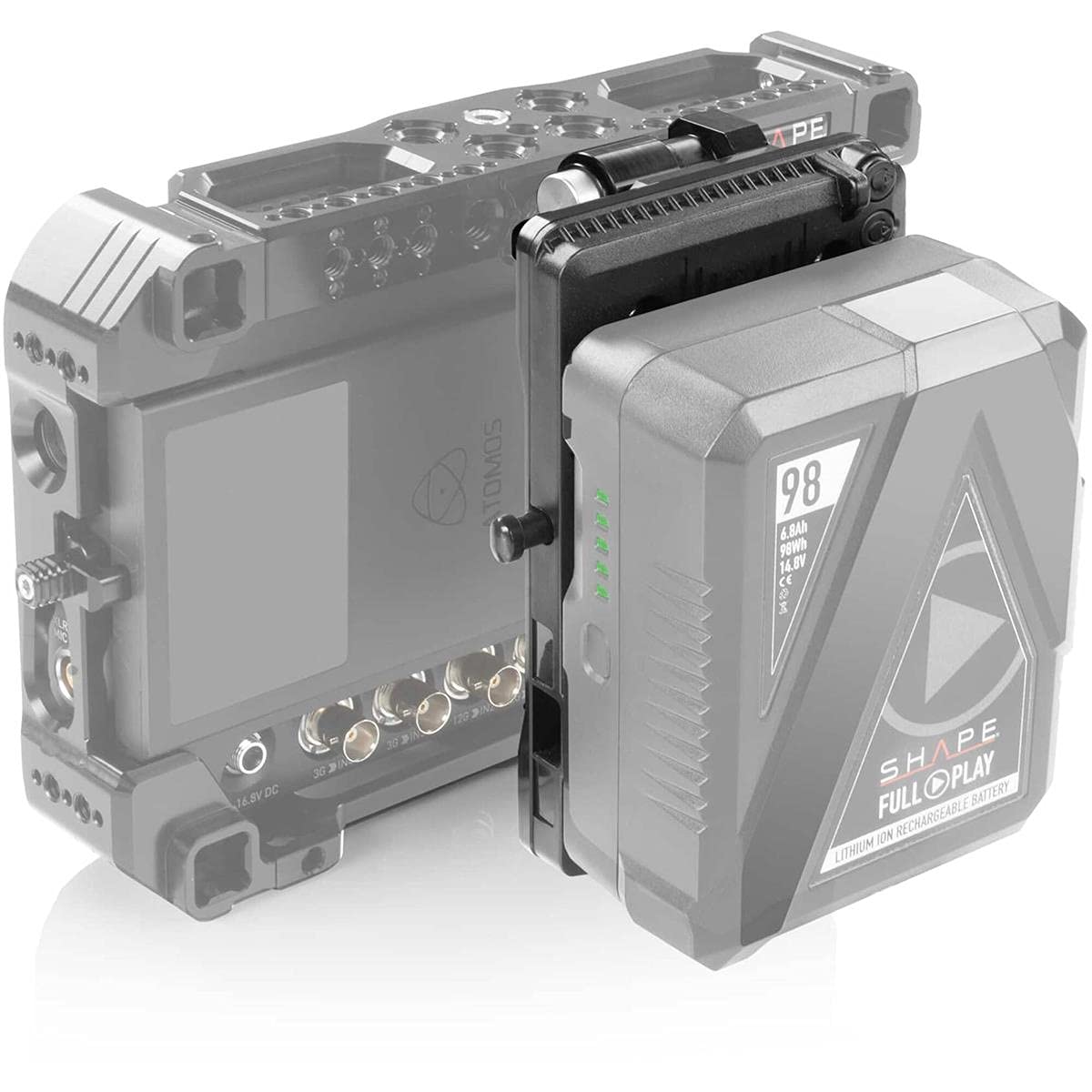 SHAPE V-Mount PIVOTING Battery Plate for Monitor CAGE - Universal Power Solution for DSLR Cameras, Video Monitors & LED Lights - Perfect for Film Production, Photography & On-Location Shooting