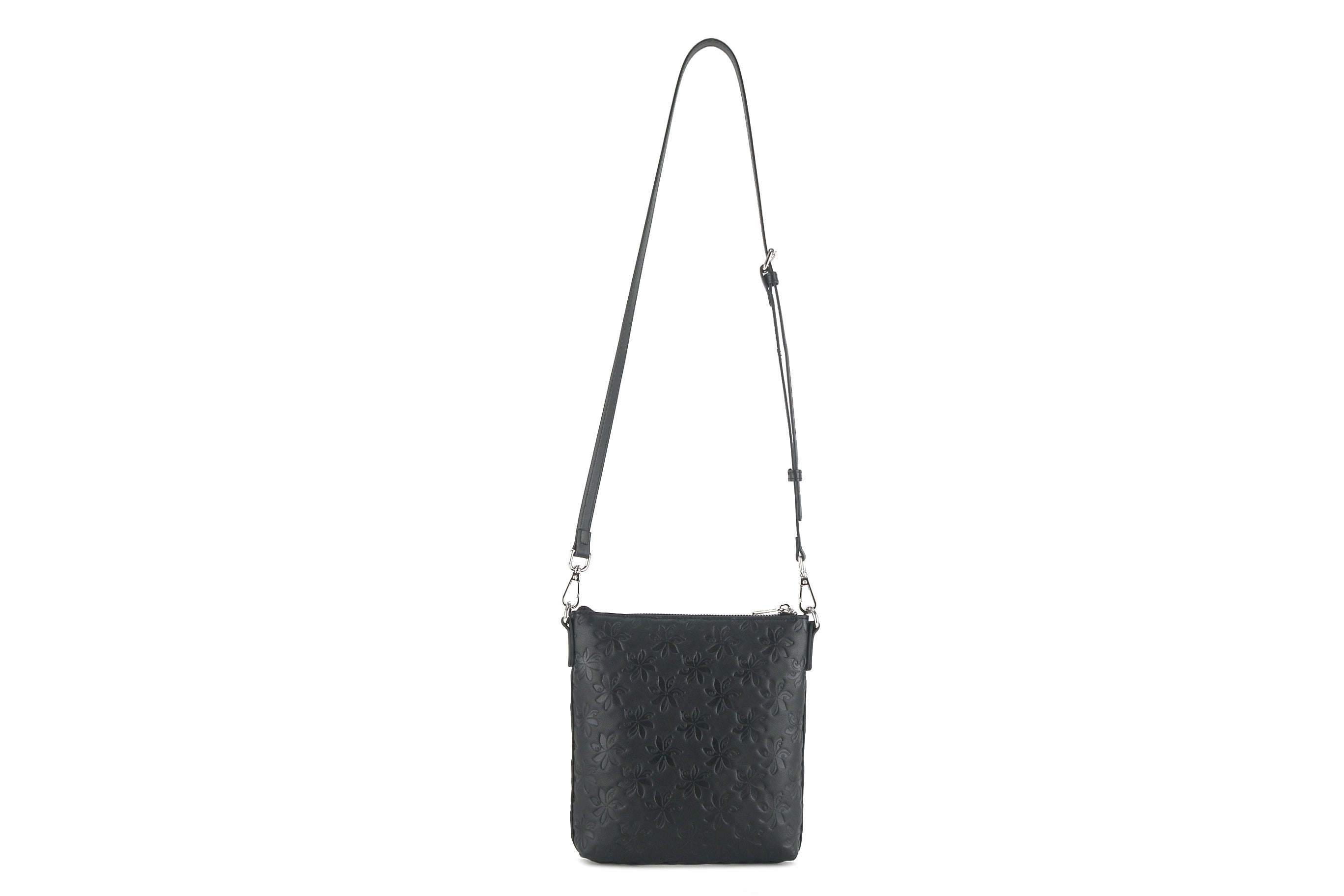 Lisa Tiare Embossed Black Crossbody Bag for Women - Stylish Shoulder Purse with Adjustable Strap, Perfect for Work, Travel & Everyday Use