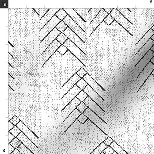 Arrow Black White Printed Minky Fabric Fat Quarter by Spoonflower - Soft Plush Material for Sewing Baby Blankets, Quilt Backing & DIY Projects - Perfect for Nursery Decor, Gift Making & Crafting