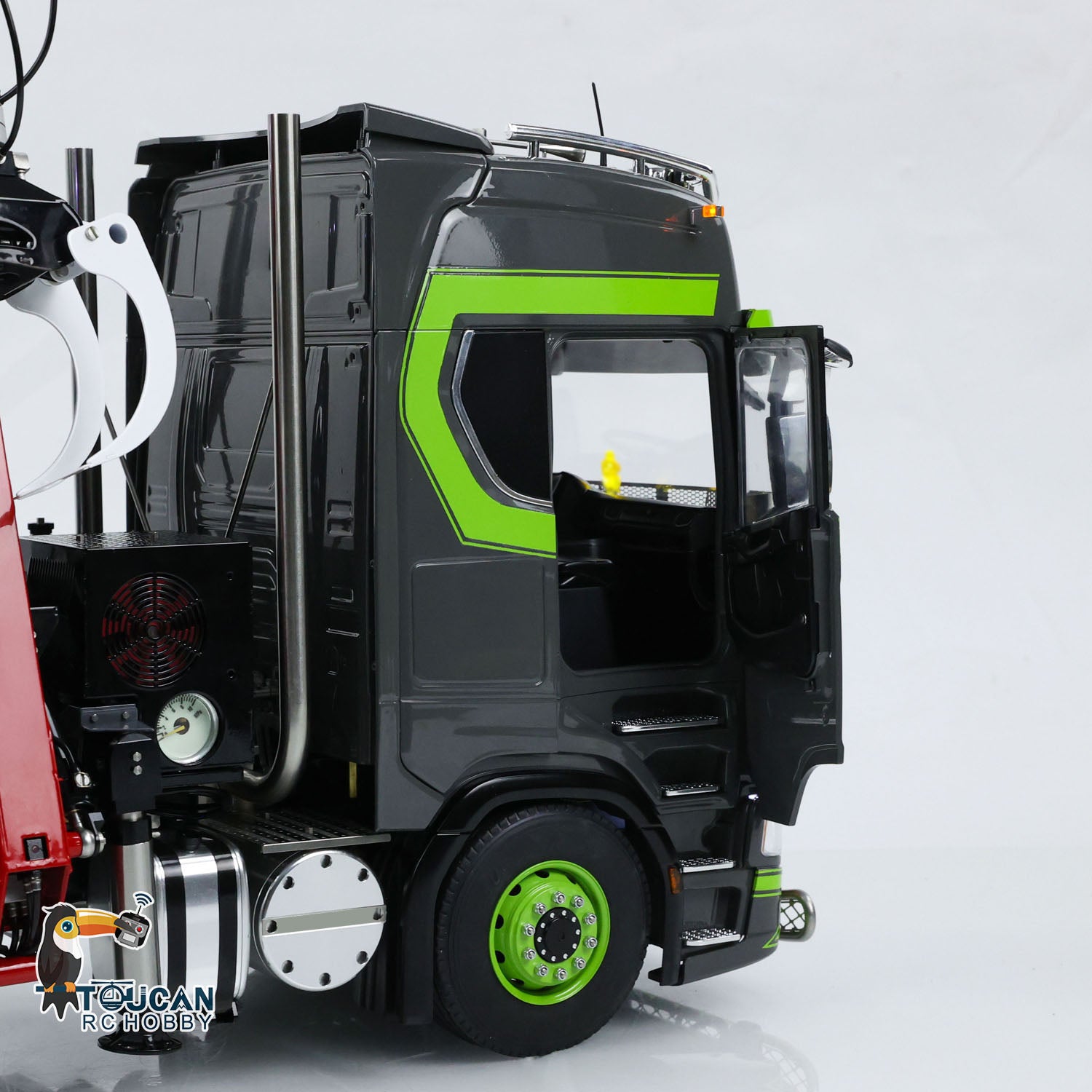 Toucan Metal 6X6 Chassis 1/14 Scale RC Tractor Truck with 770S Hydraulic Crane - DIY Remote Control Lorry for Construction Simulation & Off-Road Play