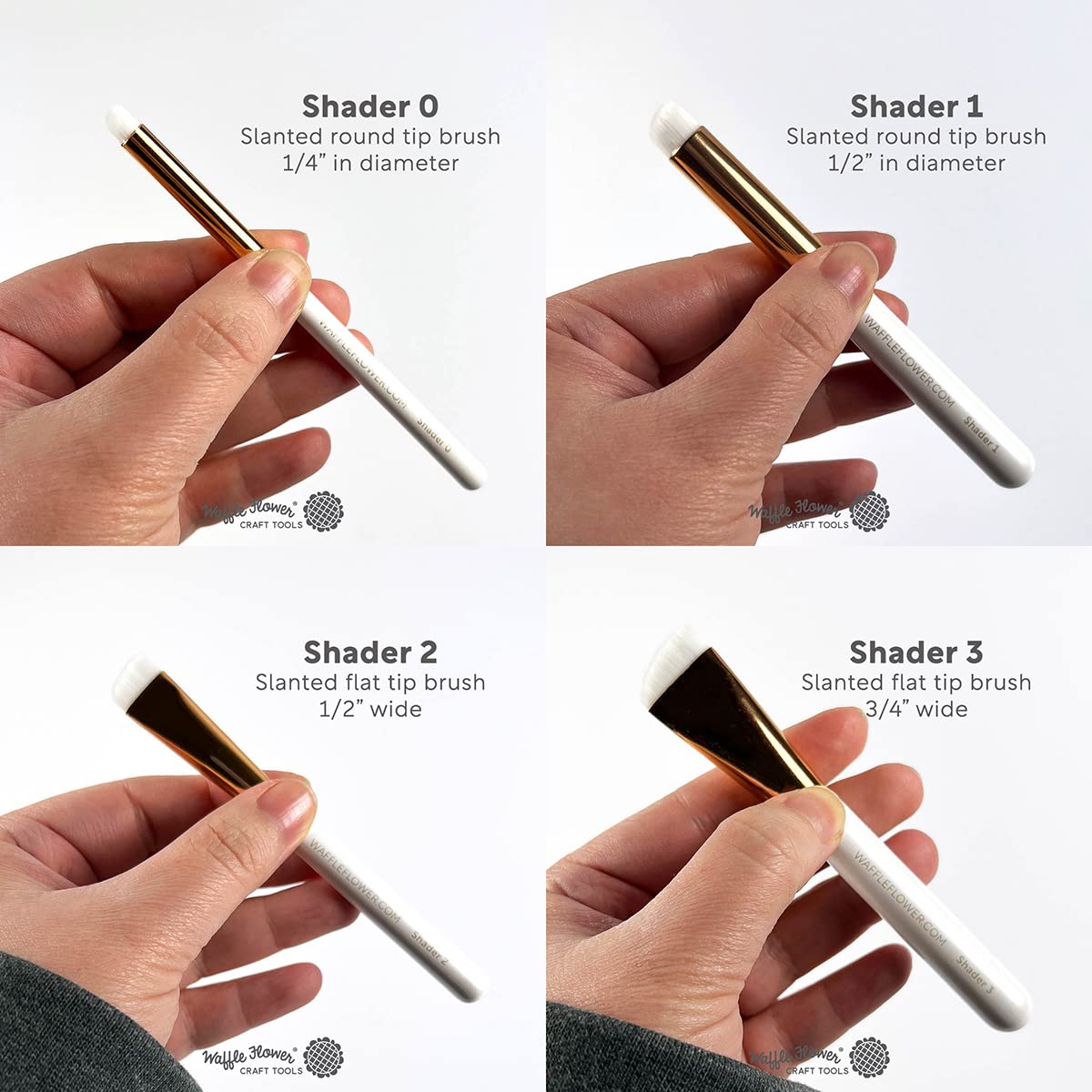 Waffle Flower Shader Brush Set - 2 to 10 Pack | Professional Watercolor & Acrylic Painting Brush for Artists | Perfect for Floral Painting, Botanical Art & DIY Crafts