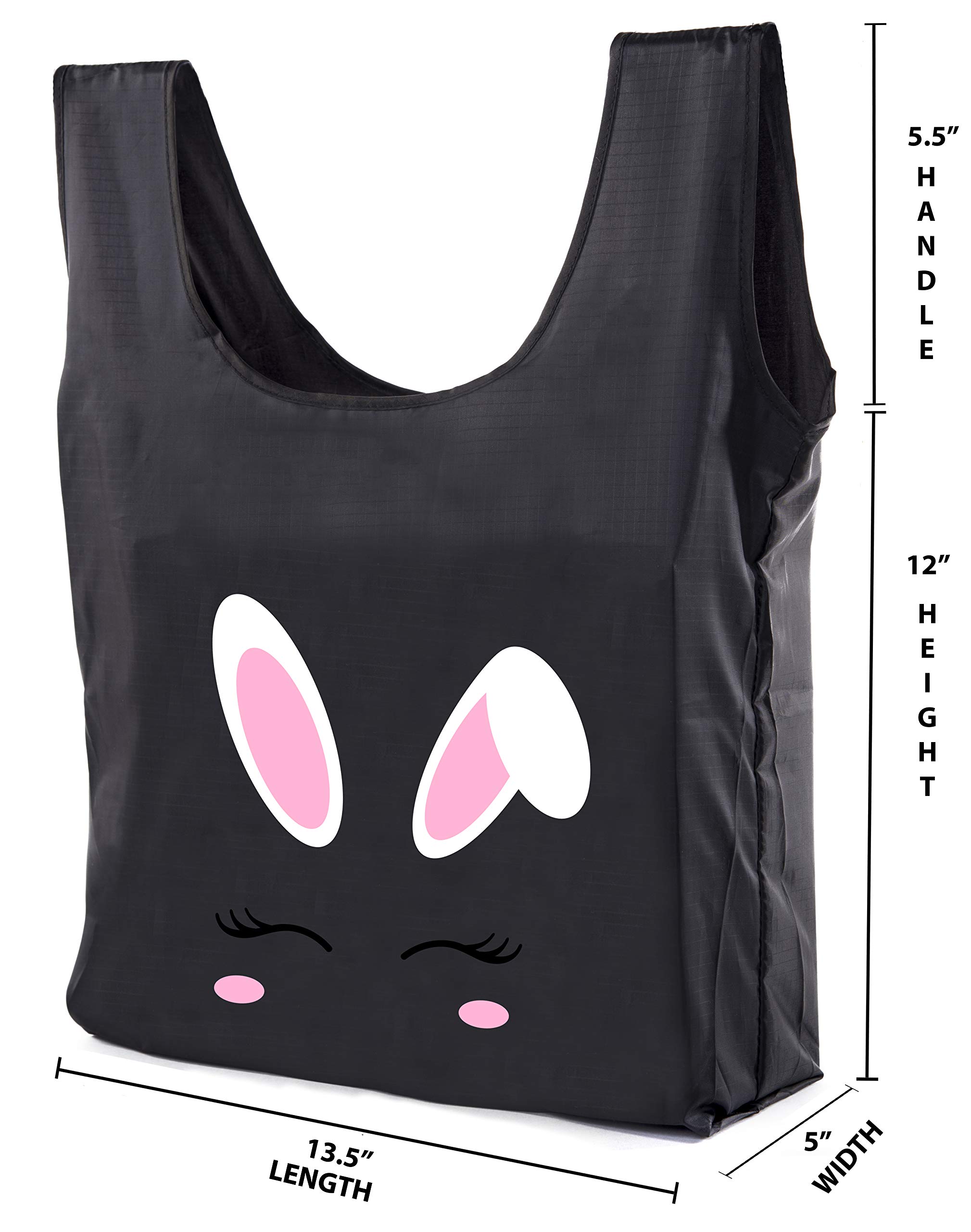 Easter Basket Bags - Bulk Reusable Grocery Tote Bags for Easter Egg Hunt with Cute Bunny Face Design | Perfect for Easter Gifts, Party Favors & Spring Celebrations