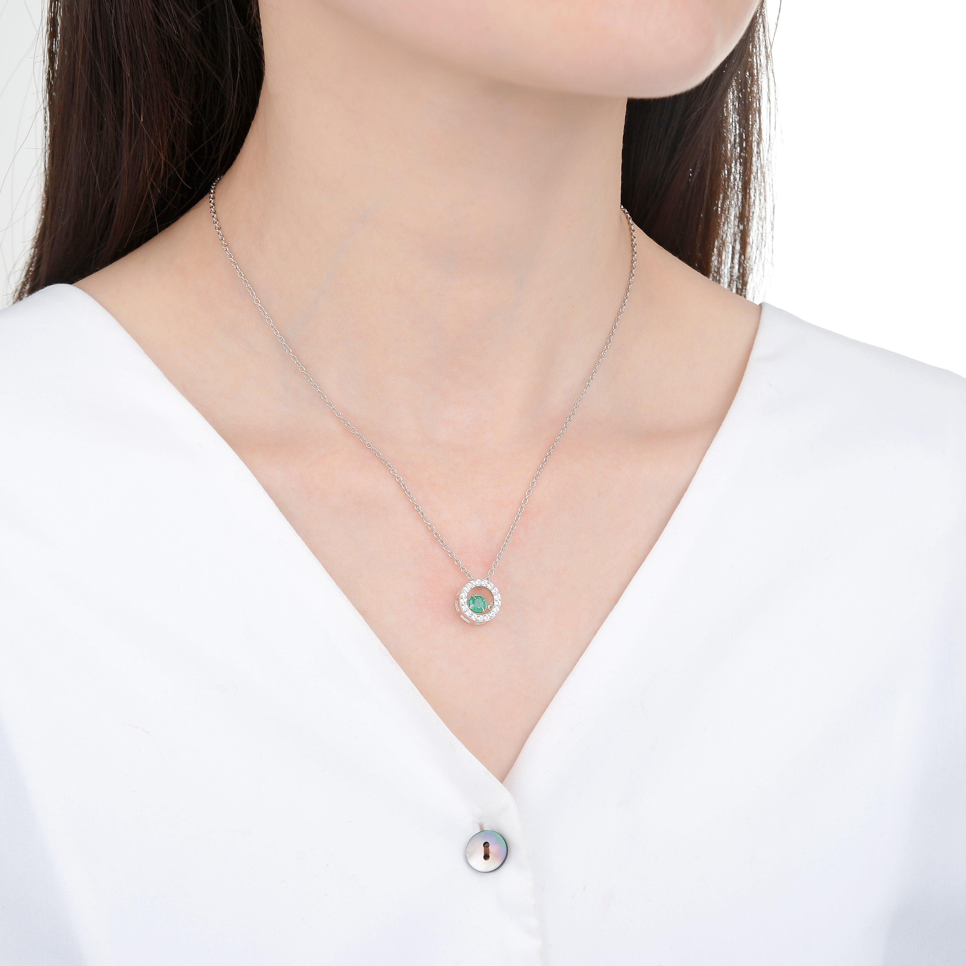 Emerald Dancing Necklace - Elegant Green Gemstone Jewelry for Women | Perfect for Parties, Weddings & Special Occasions