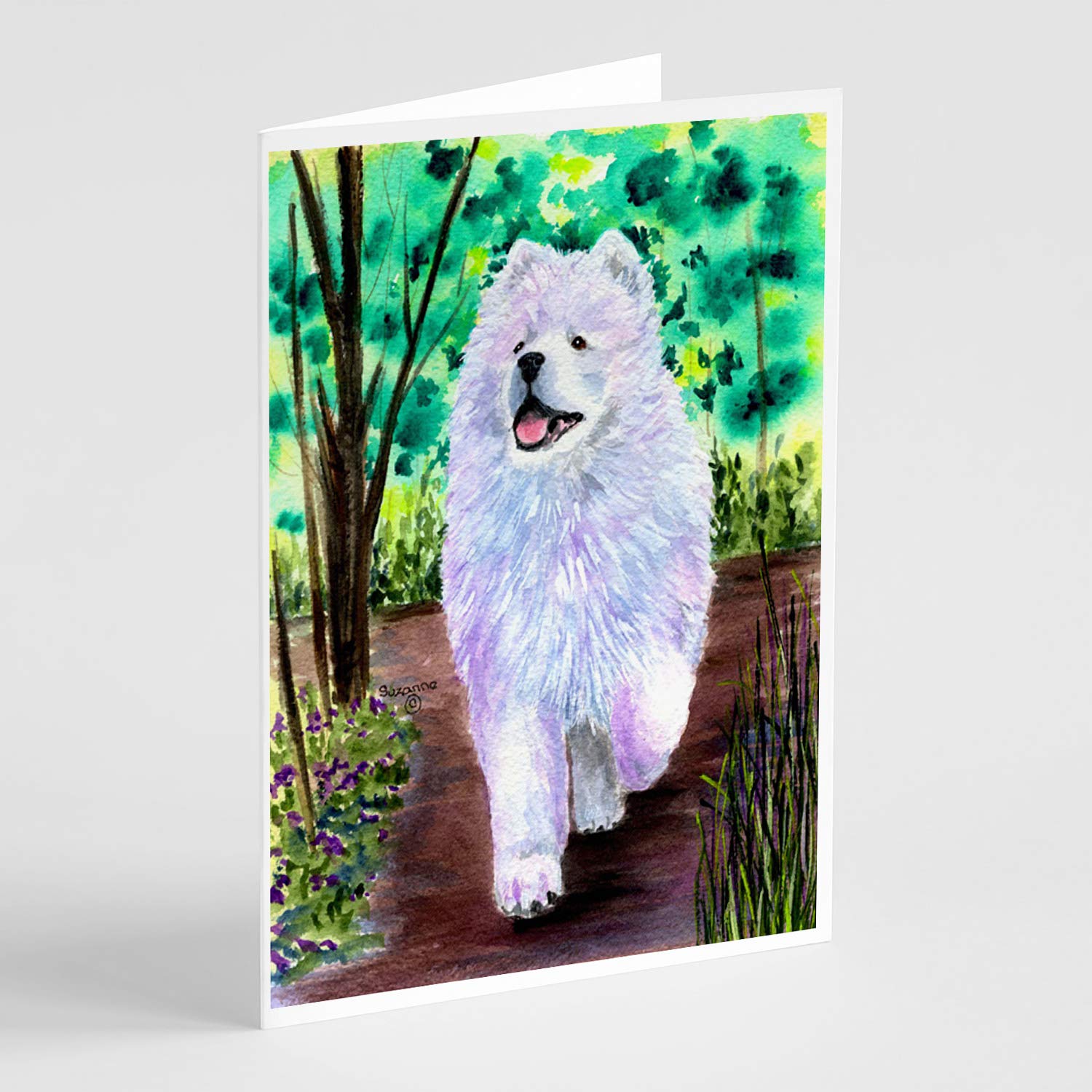 Samoyed Dog Greeting Cards - Pack of 8 Blank A7 (5x7) Note Cards with Envelopes | Whimsical Pet Lover Stationery for Birthdays, Thank You Notes & Holiday Cards | Perfect for Dog Owners & Animal Lovers
