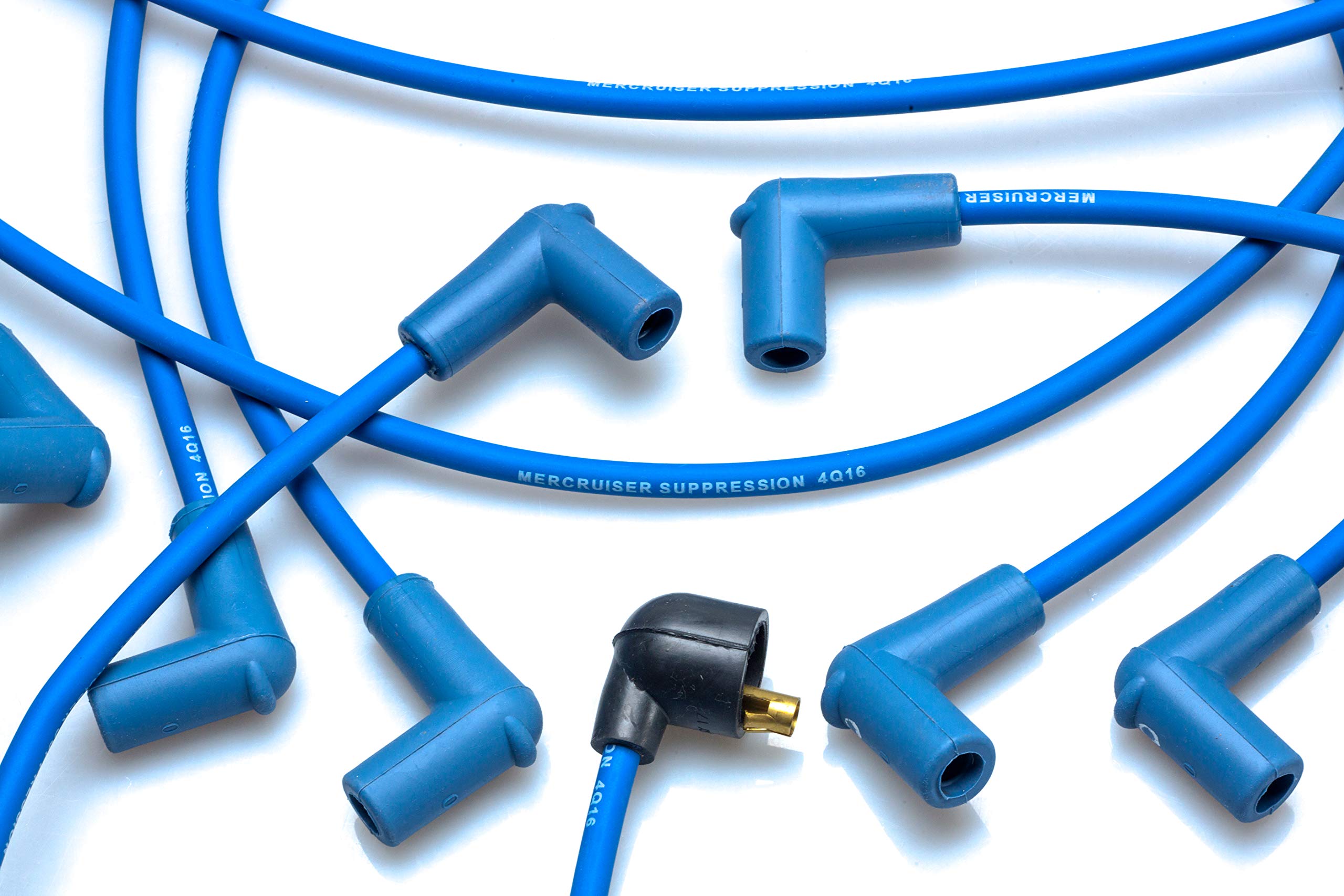 Quicksilver 847701Q7 Blue Wire Spark Plug Wire Kit - High Performance Ignition Wires for Marine & Automotive Engines - Perfect for Boats, Jet Skis, and Classic Cars