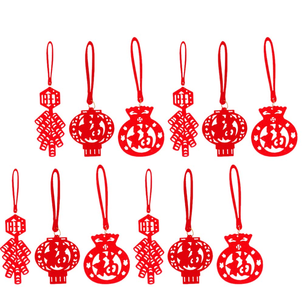 BESTOYARD 48pcs Chinese New Year Fu Character Ornaments - Spring Festival Decorations with Good Luck Chinese Knot Pendants for Home, Car & Office Decor | Perfect for Lunar New Year Celebrations, Housewarming Gifts & Cultural Events