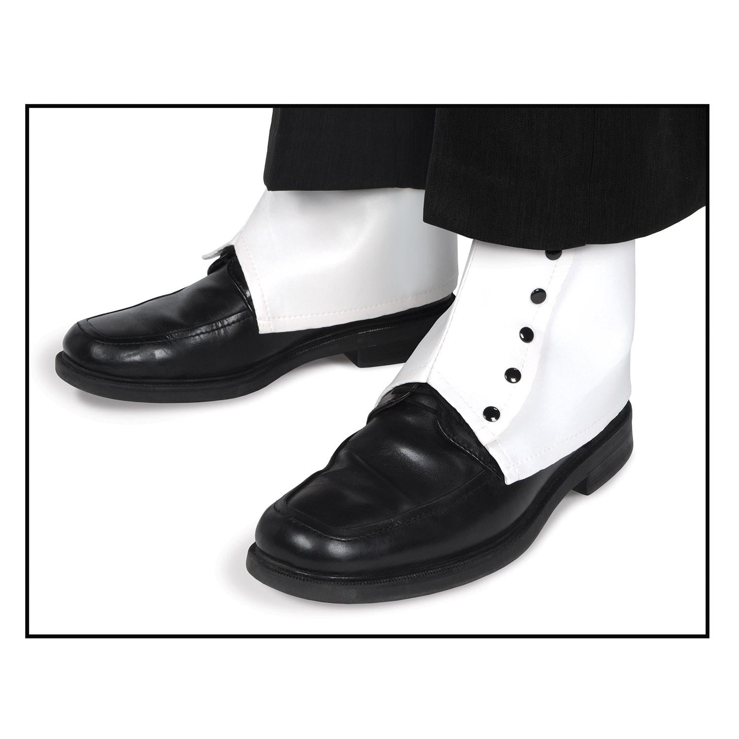 12 Pair Beistle White Spats - Classic Dance Shoe Covers for Ballet, Tap & Jazz - Perfect for Performances, Recitals & Costume Parties