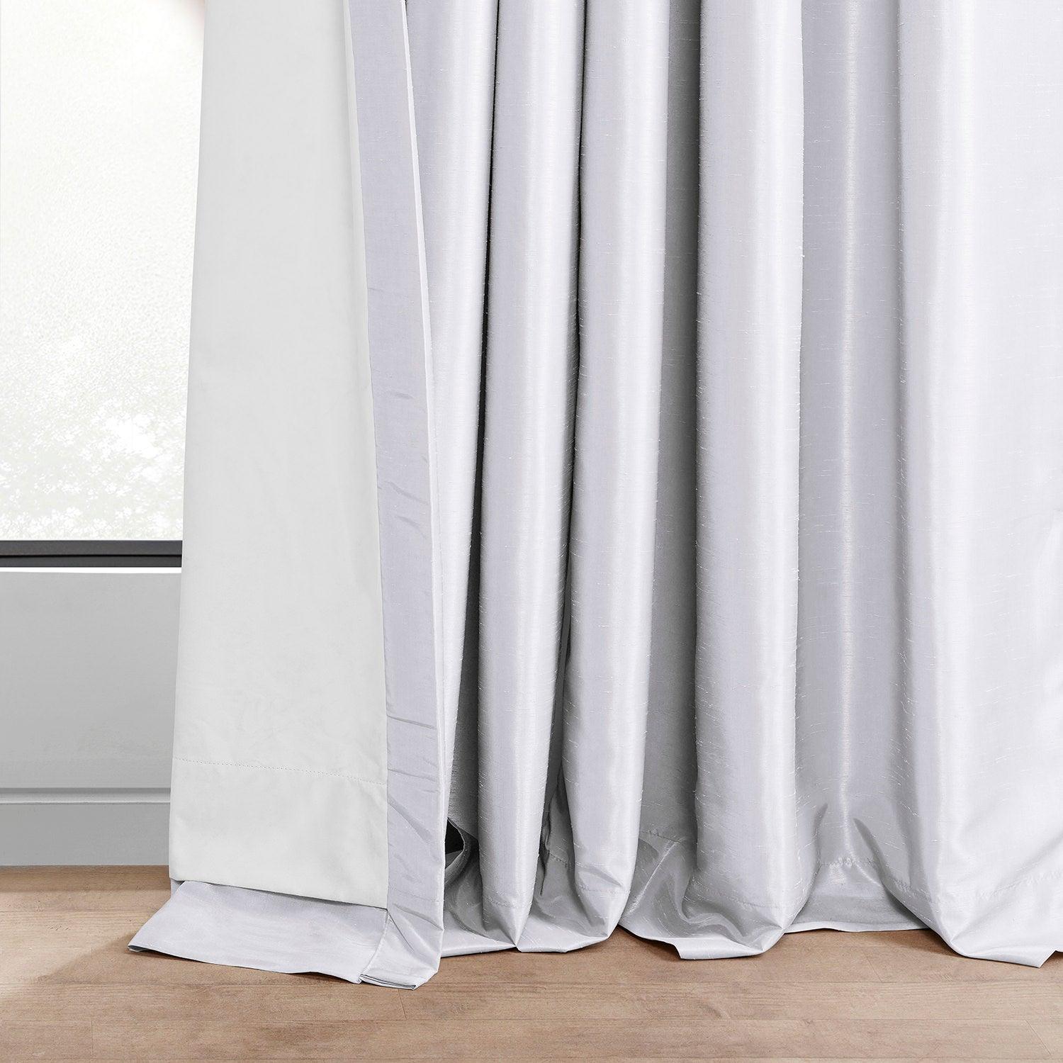 Elegant Ice French Pleat Vintage Textured Faux Dupioni Silk Blackout Curtains for Bedroom & Living Room - Light Blocking Thermal Insulated Window Drapes