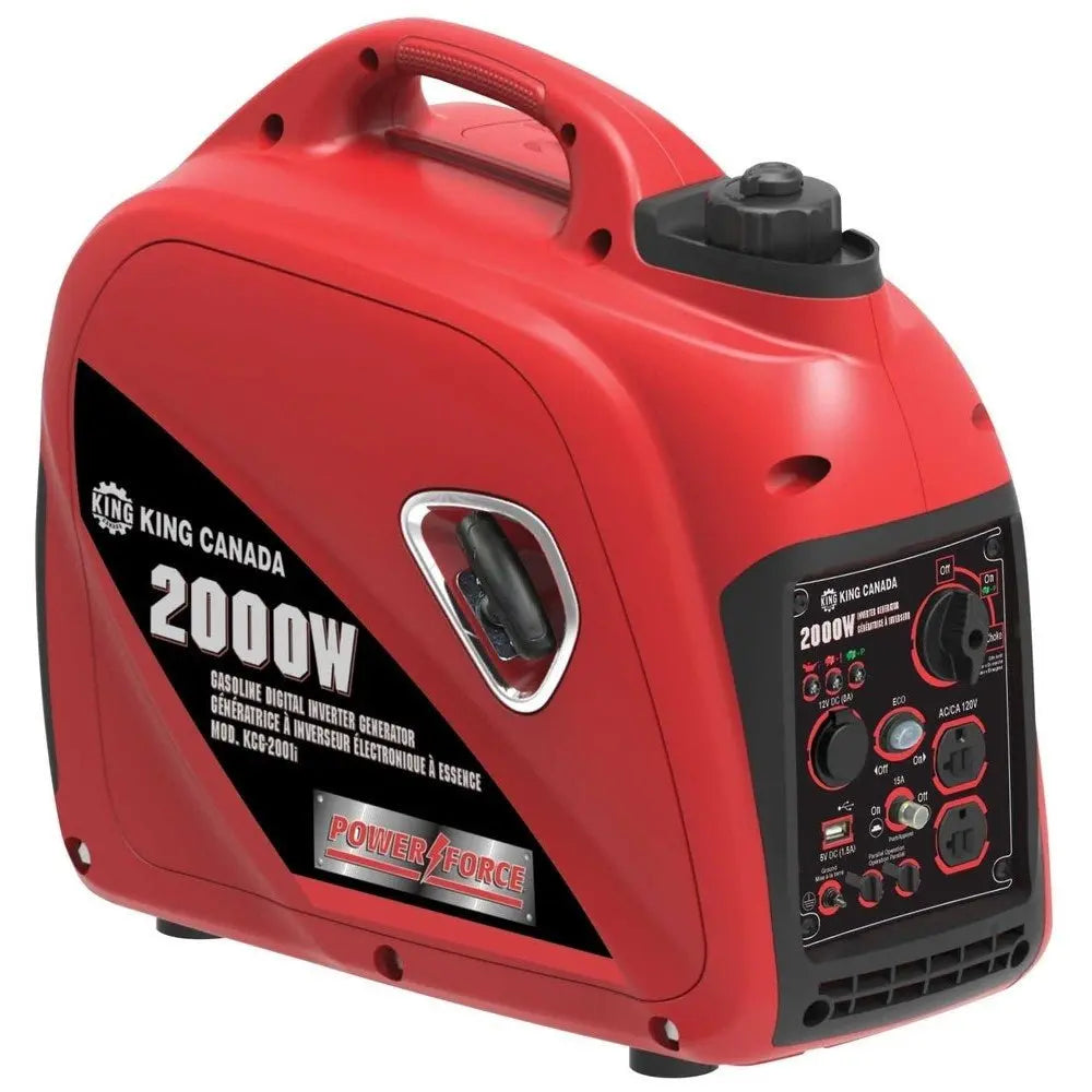 KING KCG 2001I 2000W Portable Gasoline Digital Inverter Generator - Quiet, Lightweight Power for Camping, RV Trips & Emergency Backup