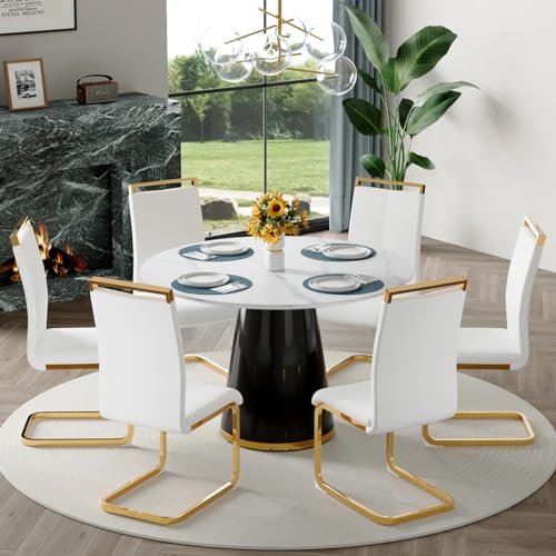 White Table+style 2 White Chairs