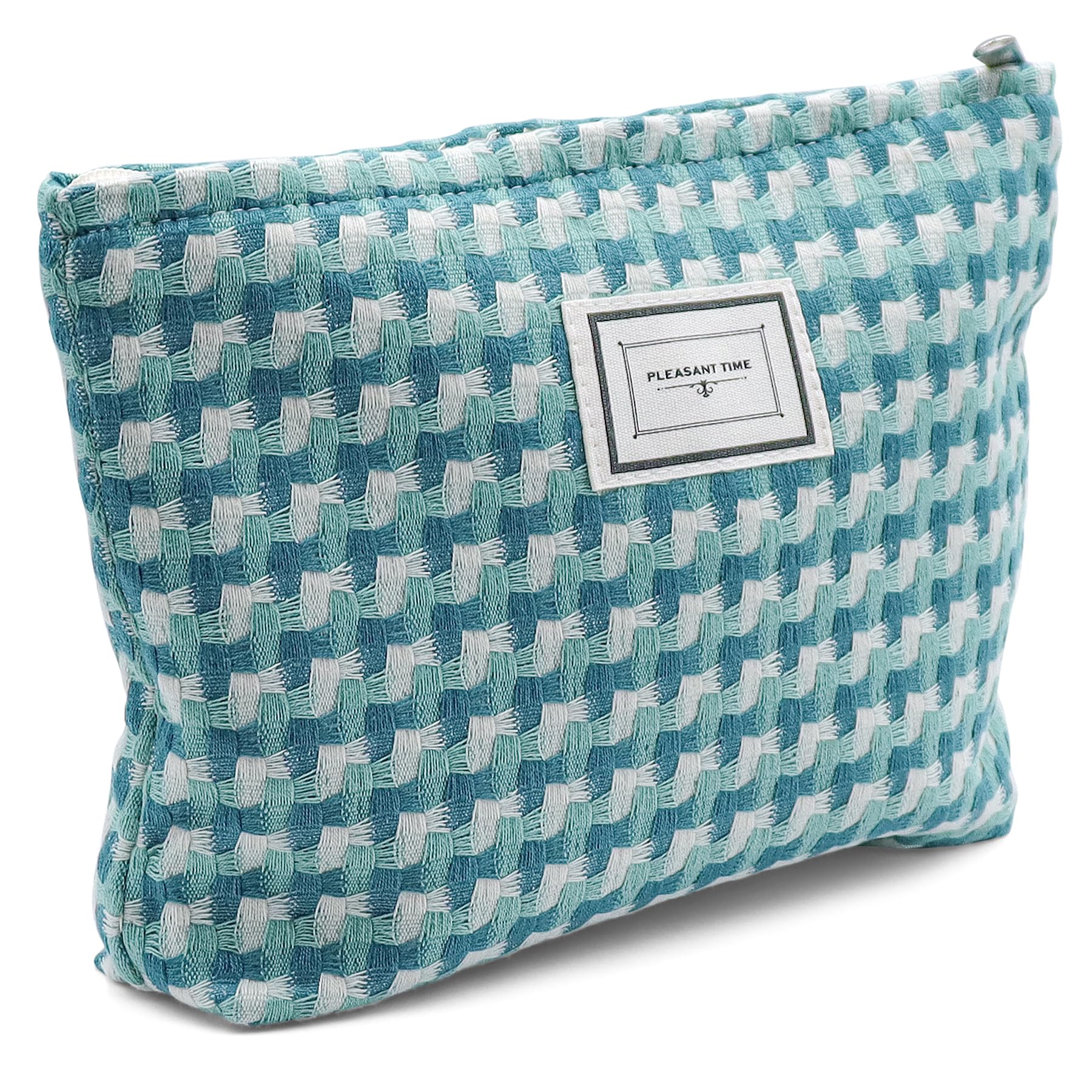 Stylish Checkered Makeup Bag for Women & Girls - Large Capacity Cosmetic Organizer with Zipper - Perfect Travel Toiletry Bag for Vacation, Gym & Daily Use