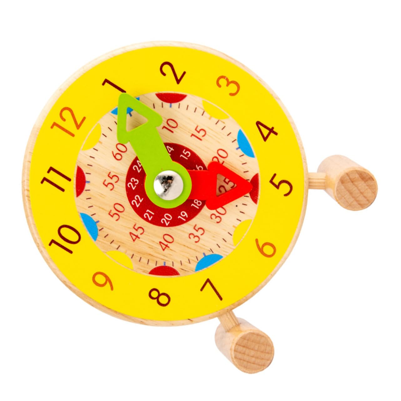 KOMBIUDA Wooden Learning Clock Toy for Kids - Colorful Cube Mini Clock, Time Telling Educational Toy, Montessori Teaching Aid for Children | Perfect for Classroom, Homeschool & Playroom Learning Activities