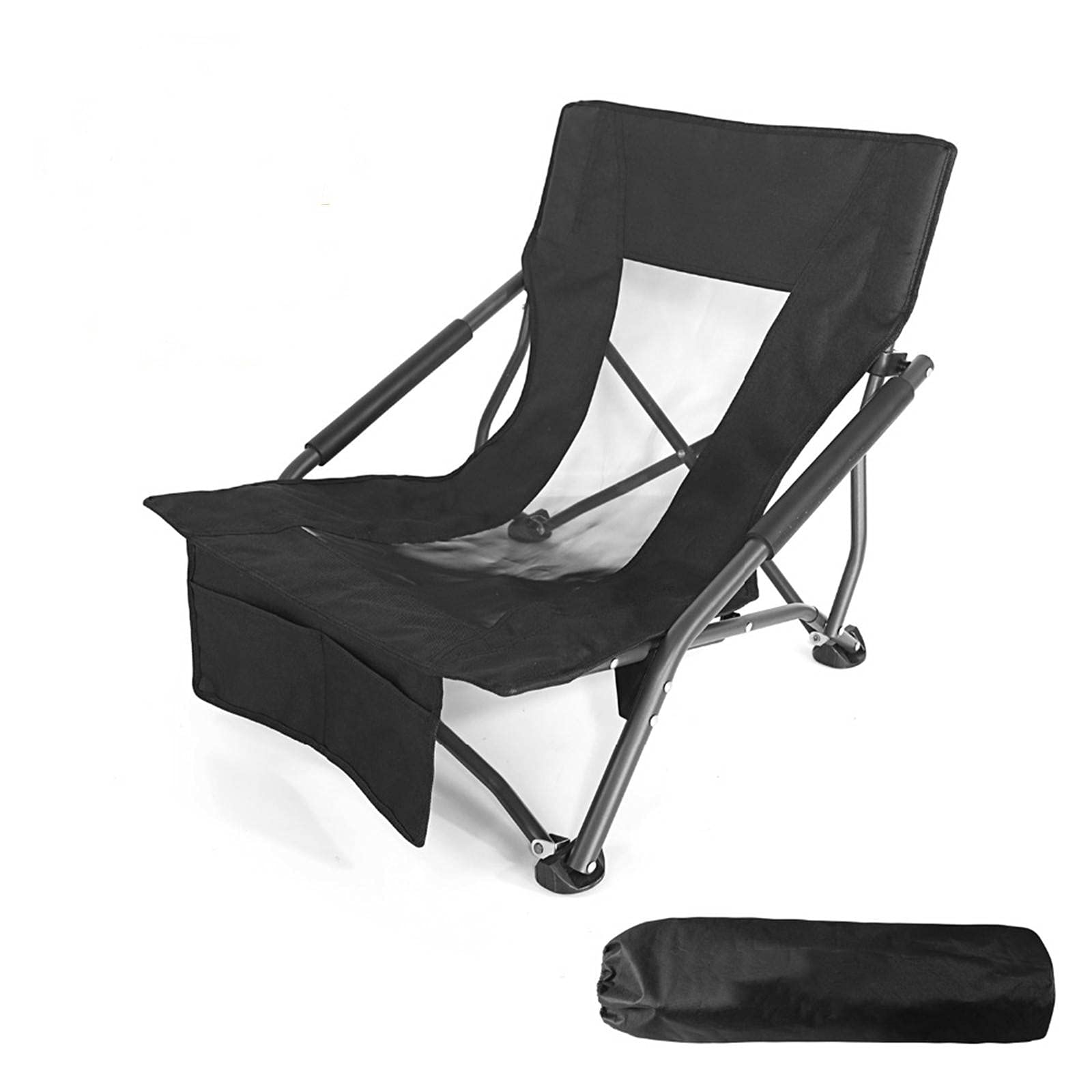 Portable Folding Camping Chair - Lightweight Collapsible Outdoor Chair for Fishing, Hiking, BBQ, Picnic, Beach, Garden & Office Use - Compact Travel Stool with Extended Seat