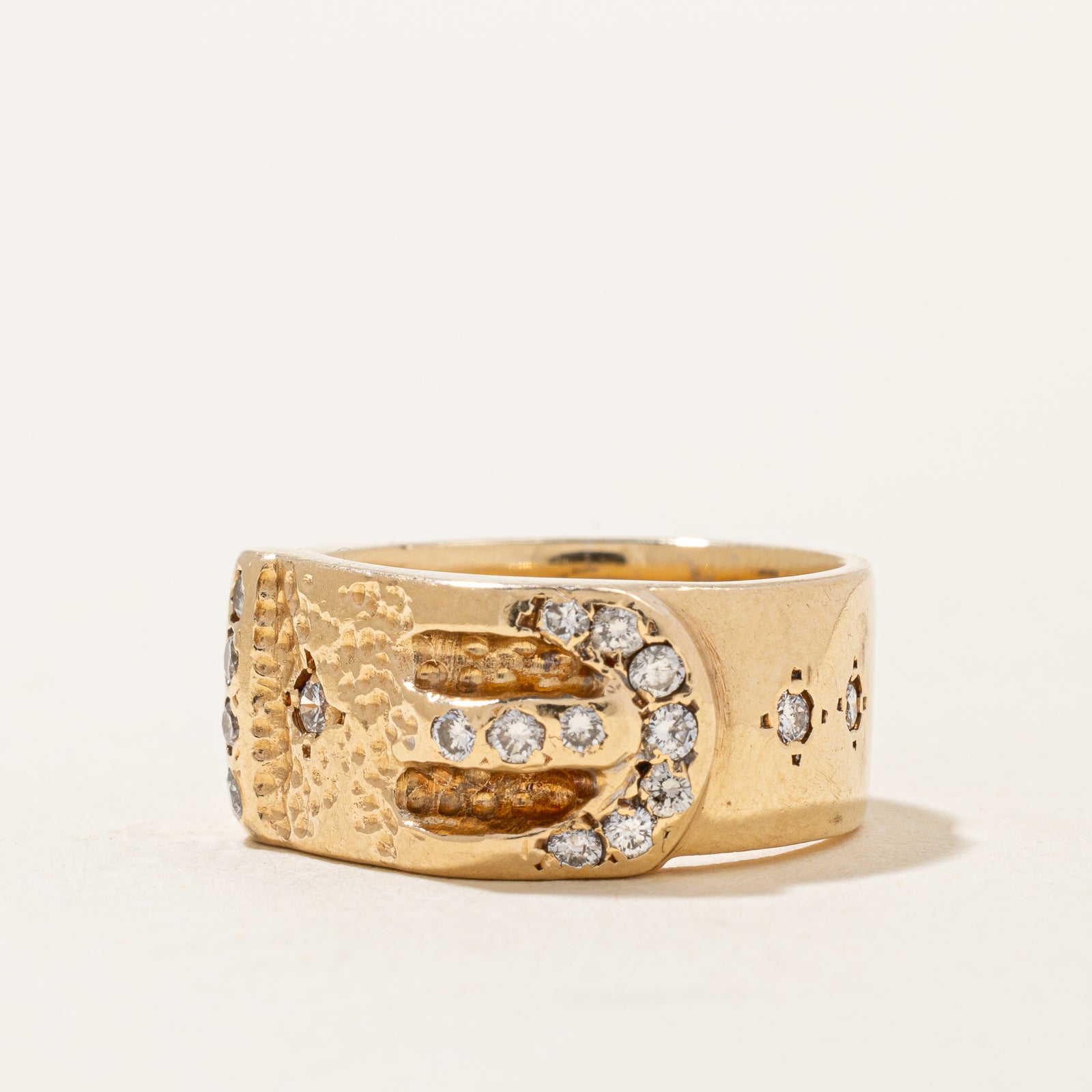 0.30ctw Diamond Buckle Ring for Women - Size 4.5 - Elegant Wedding Band, Anniversary Gift, Promise Ring - Perfect for Engagement, Valentine's Day & Special Occasions