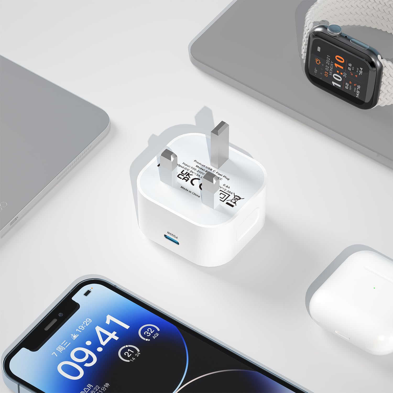 25W USB-C Fast Charger for Google Pixel 9/9 Pro/9 Pro XL/8/8 Pro/7/7 Pro & iPhone 16/15/14 - Includes Type-C Cable - Perfect for Home, Office & Travel Charging
