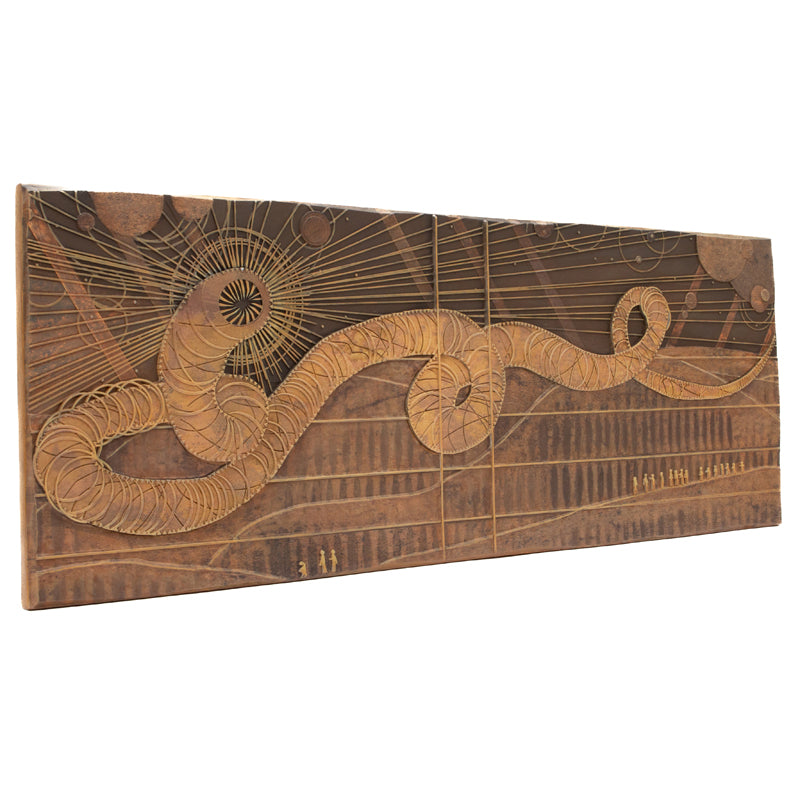 Dune Sandworm Stone Bas Relief Wall Art - Handcrafted Sandstone Sculpture for Home & Office Decor | Sci-Fi & Fantasy Inspired Décor for Fans of Dune Movie & Book