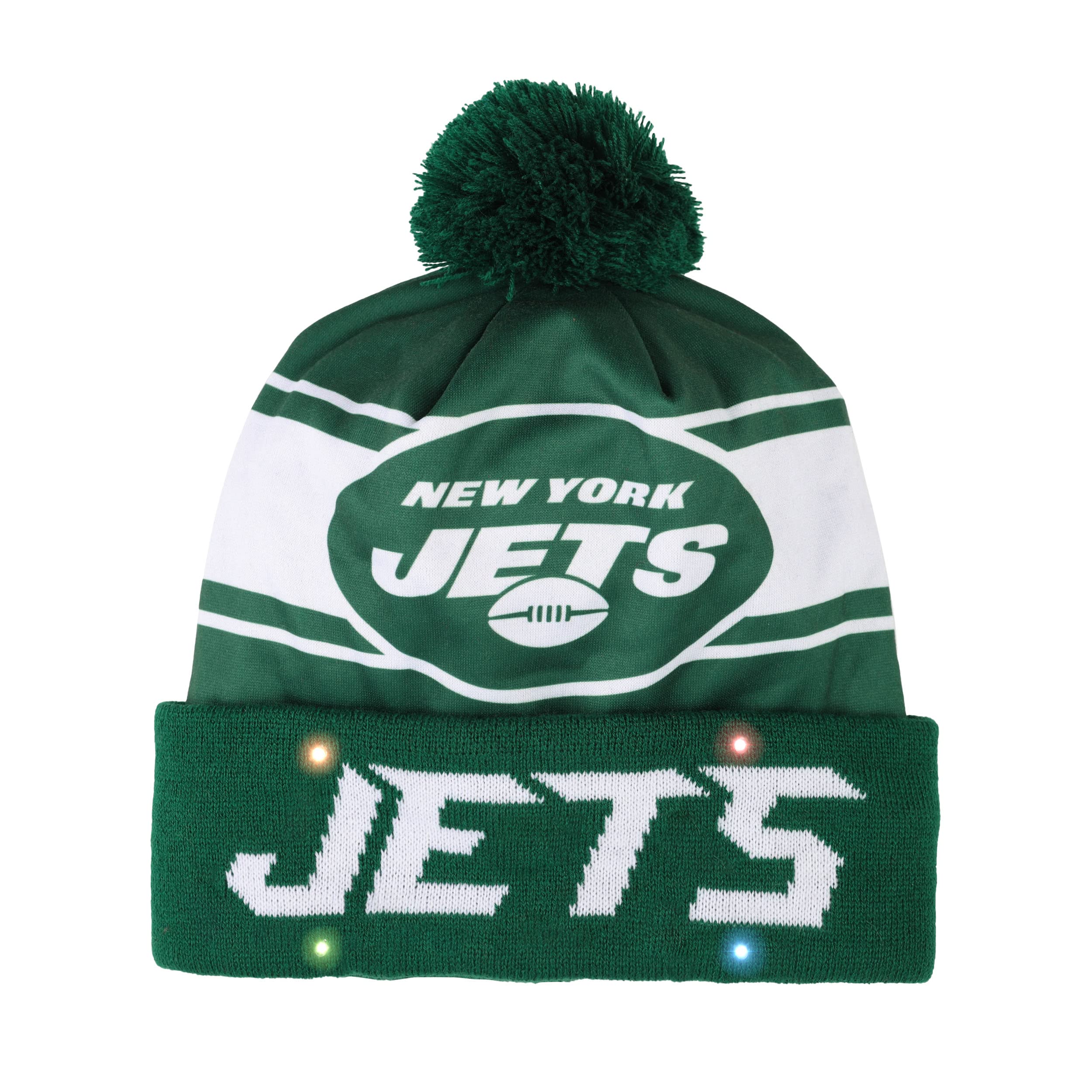 FOCO NFL Unisex LED Light Up Beanie Hat - Officially Licensed Team Logo - Winter Knit Hat with Battery-Powered LED Lights for Football Games, Night Events & Outdoor Activities