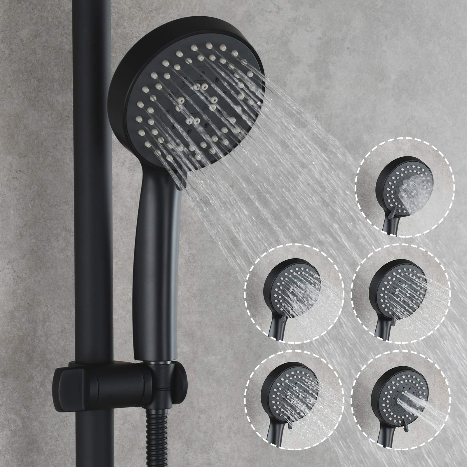 Premium Stainless Steel Shower Set with Adjustable Sliding Bar - Black Bathroom Showerhead Combo for Modern Homes | Perfect for Spa-Like Experience & Luxurious Bathroom Upgrade