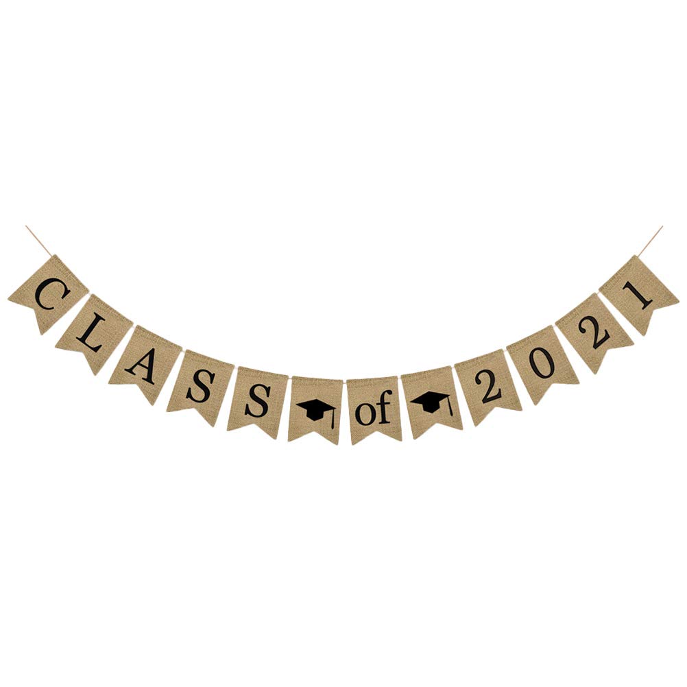 PRETYZOOM 2021 Graduation Banner & Bunting Pull Flag - Party Decoration Supplies for Graduation Ceremony, School Celebration & Outdoor Festive Events